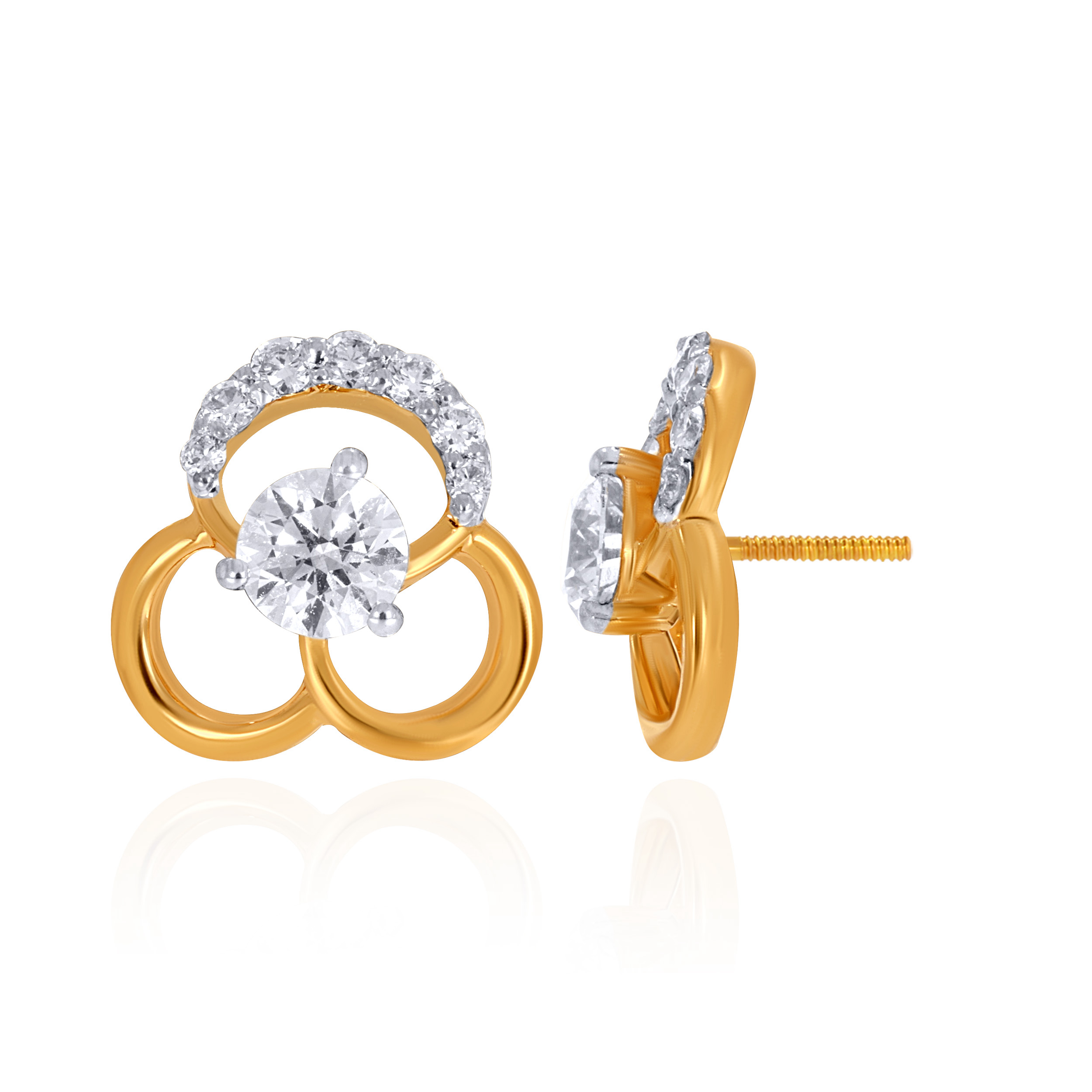 Luna Arc Diamond Studs - Senco Gold and Diamonds