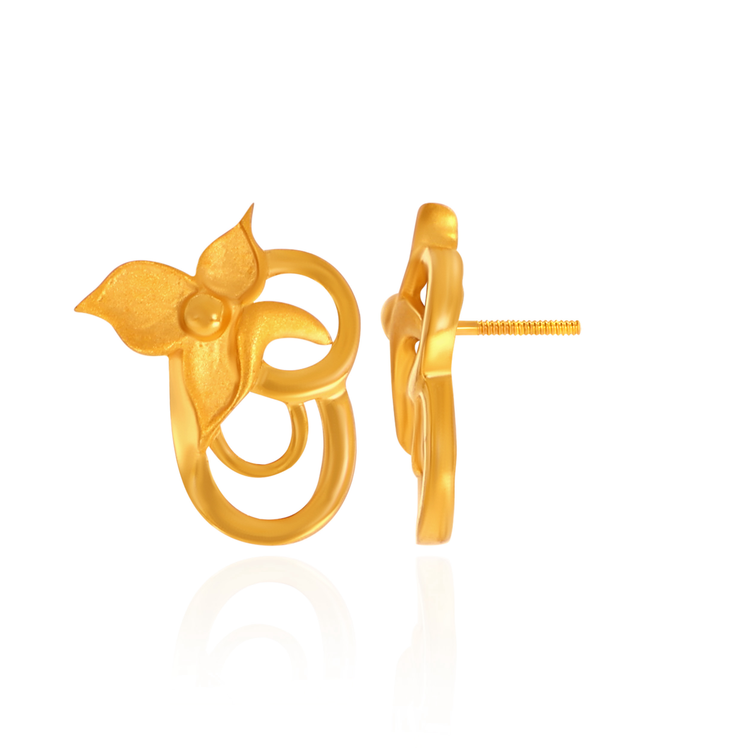 Liora Blooming Twist Gold Studs - Senco Gold and Diamonds