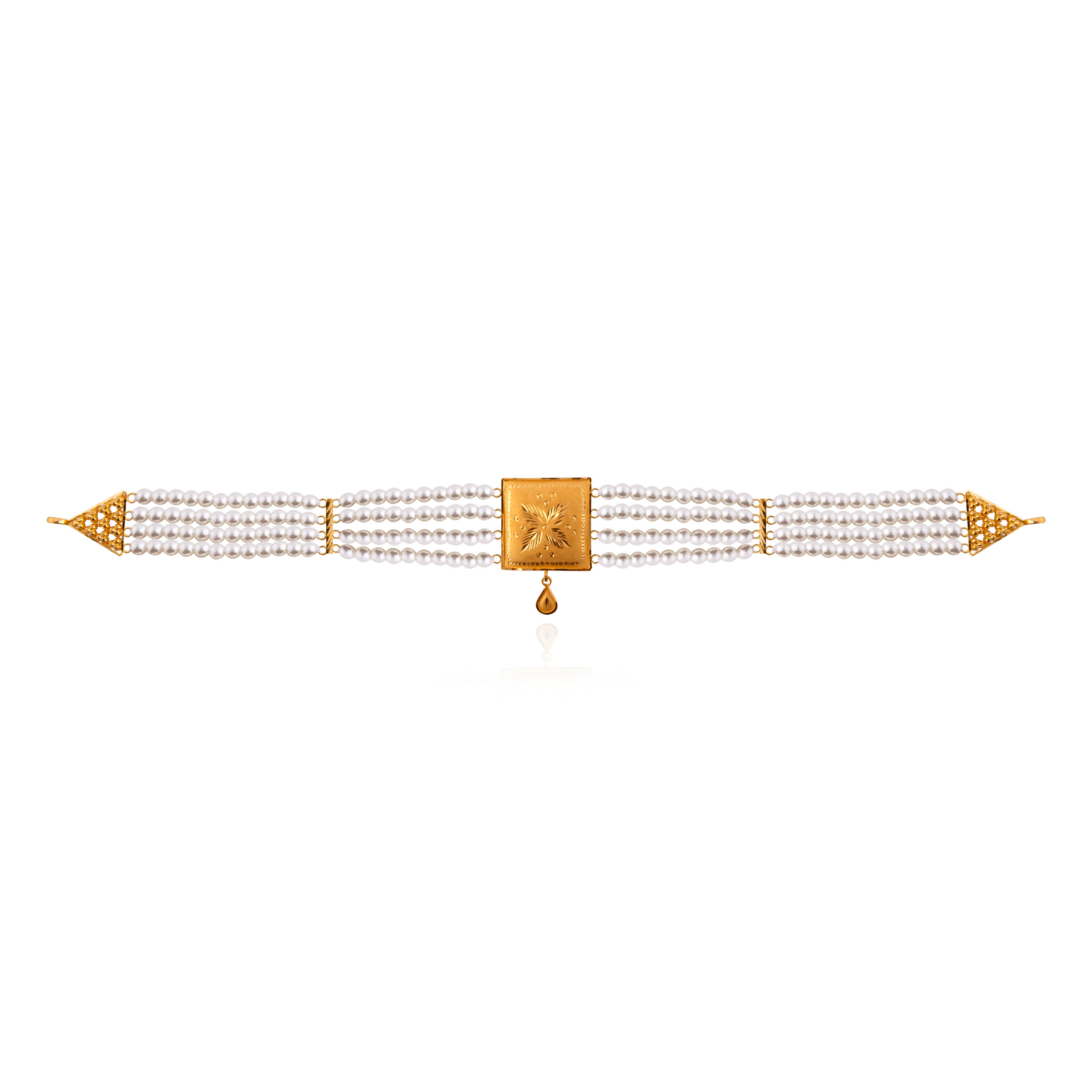 Luminous Quad Gold Choker - Senco Gold and Diamonds