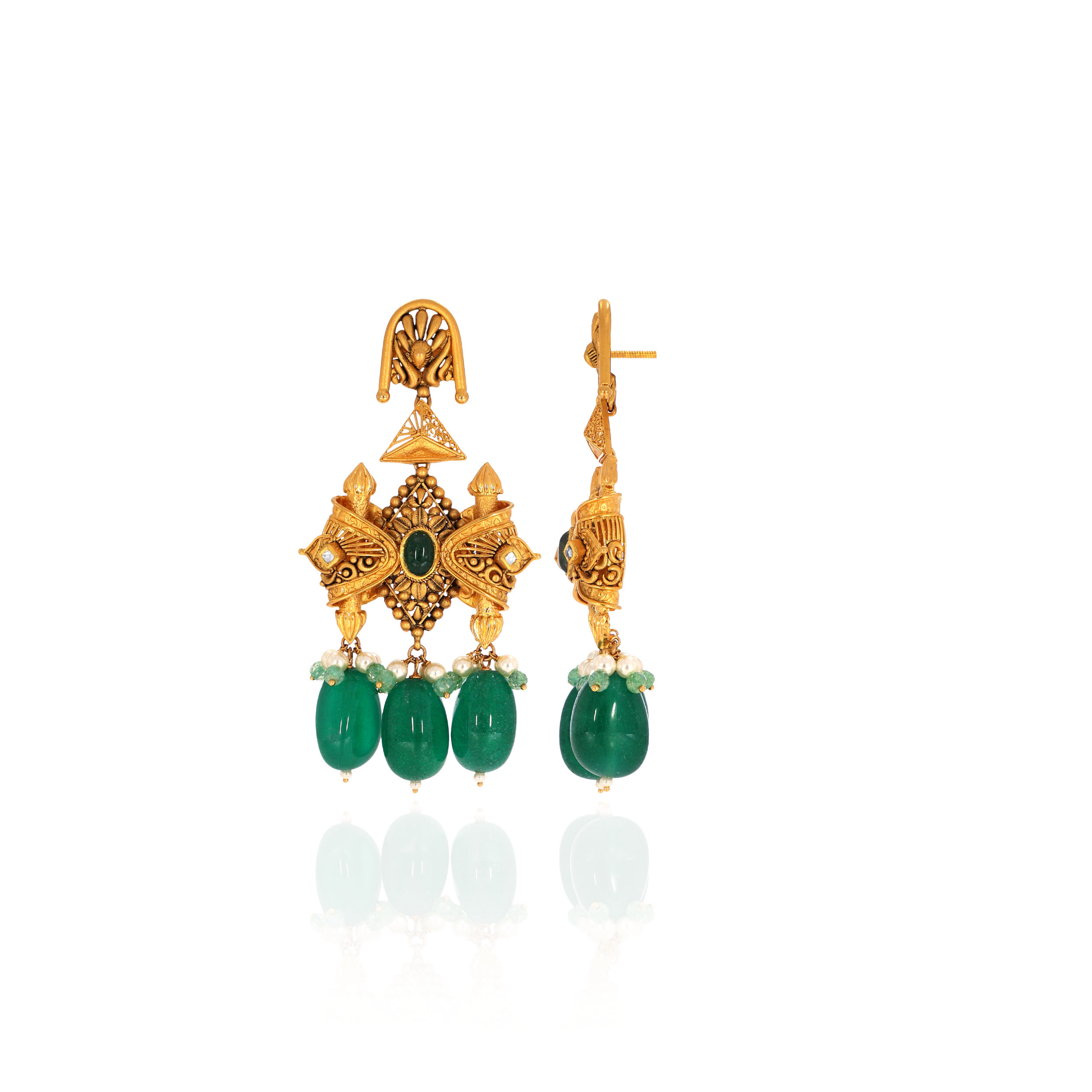 Heritage Nakashi Gold Danglers - Senco Gold and Diamonds