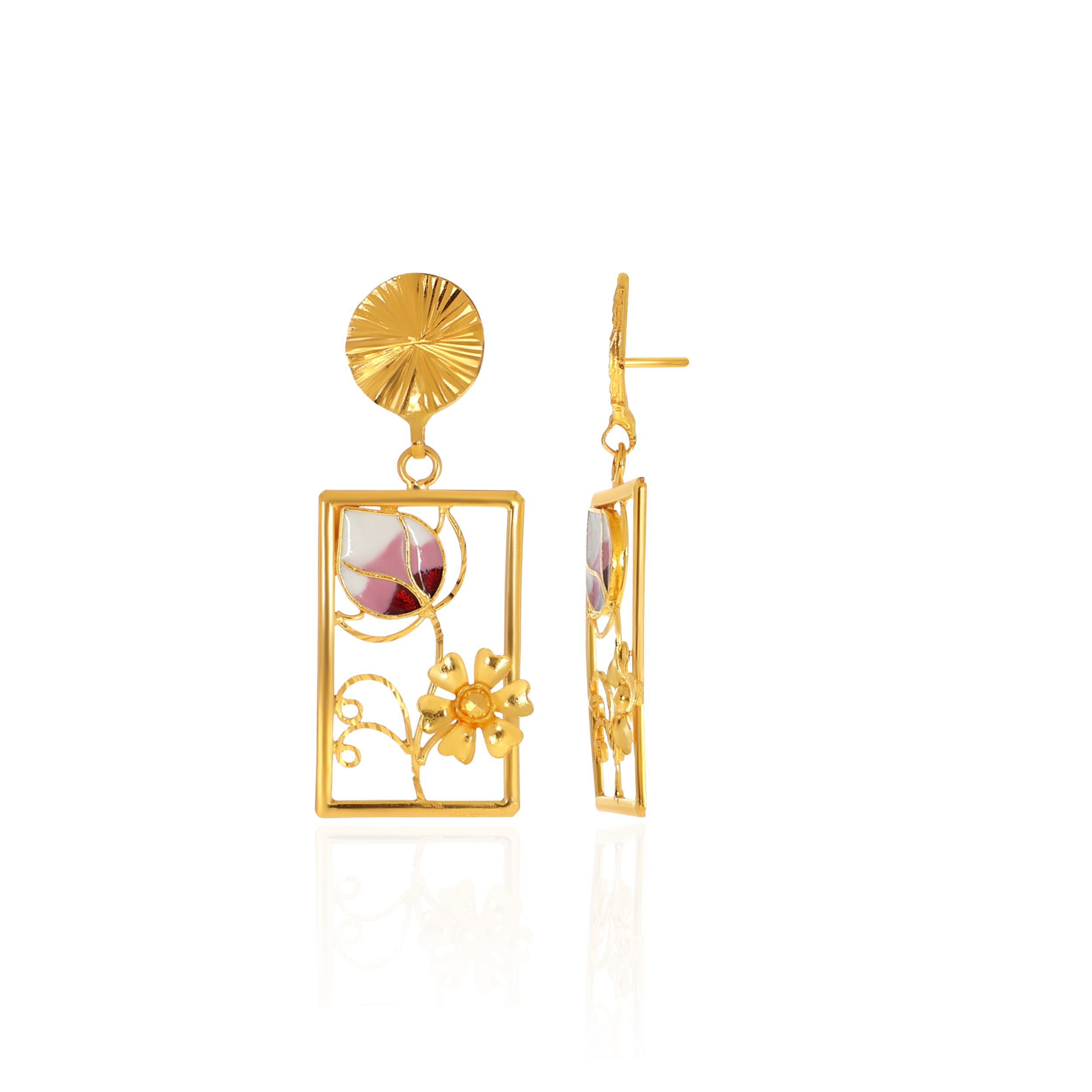 22K Yellow Gold Drop Earrings-GP-D000782699 - Senco Gold and Diamonds