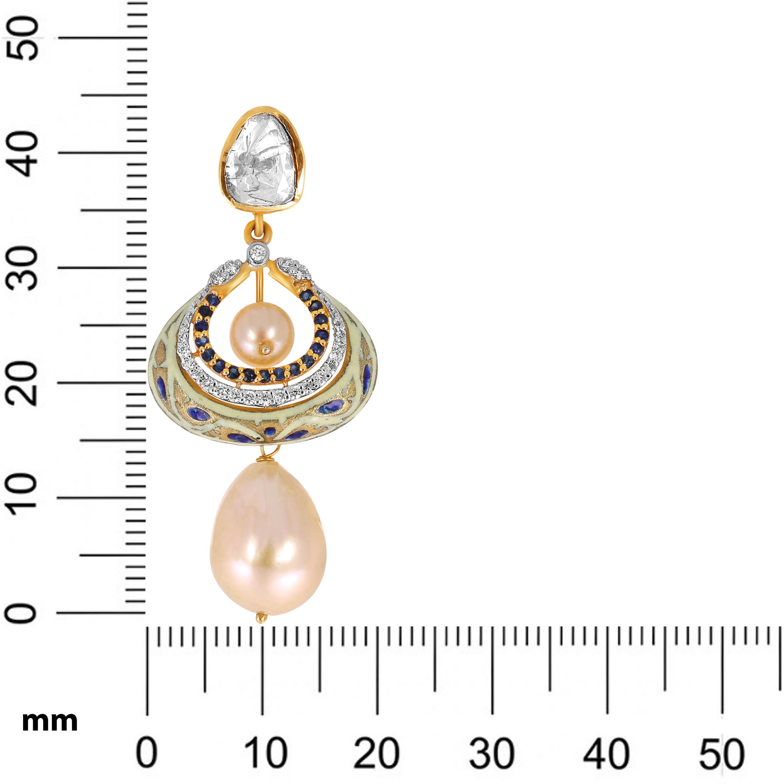 Vibrant Polki Diamond Earrings - Senco Gold and Diamonds