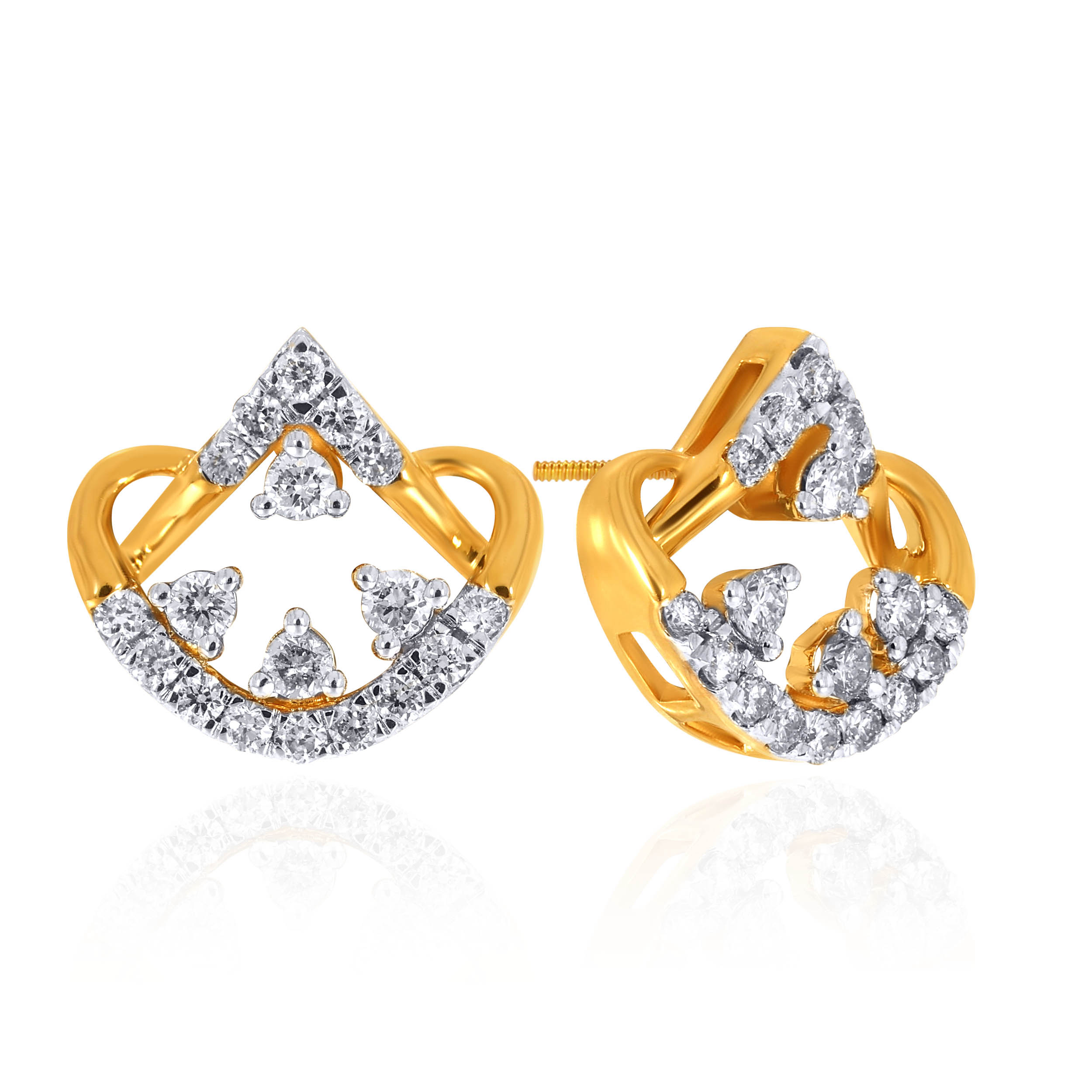 Sculpted Shimmer Diamond Studs - Senco Gold and Diamonds