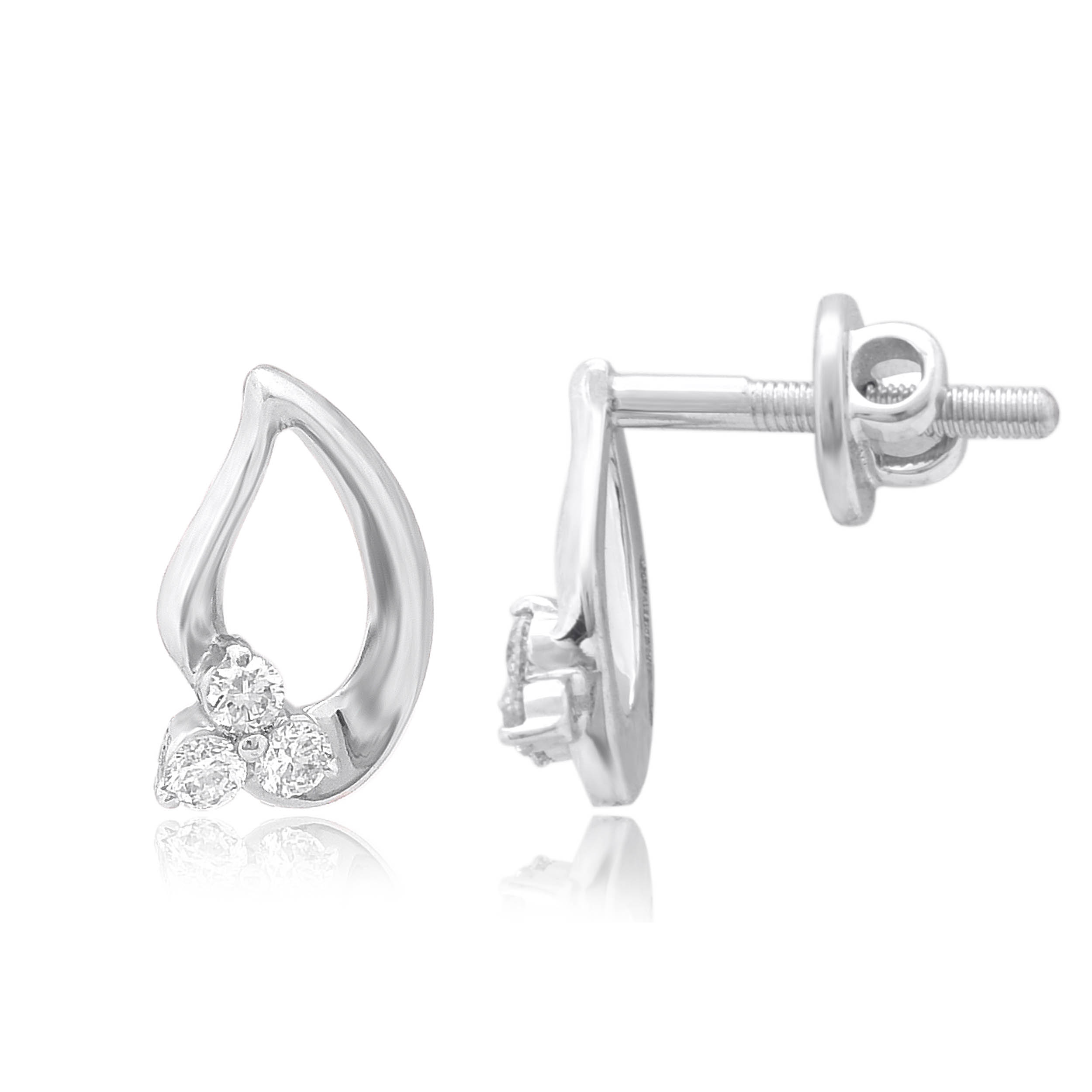Chic Petal Platinum Studs - Senco Gold and Diamonds
