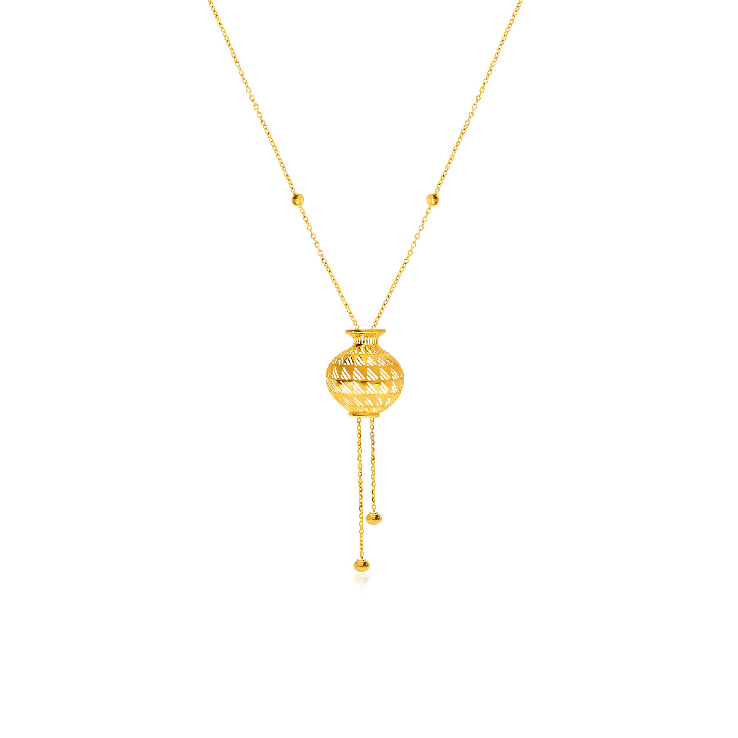 Artistic Pot Gold Chain Pendant - Senco Gold and Diamonds