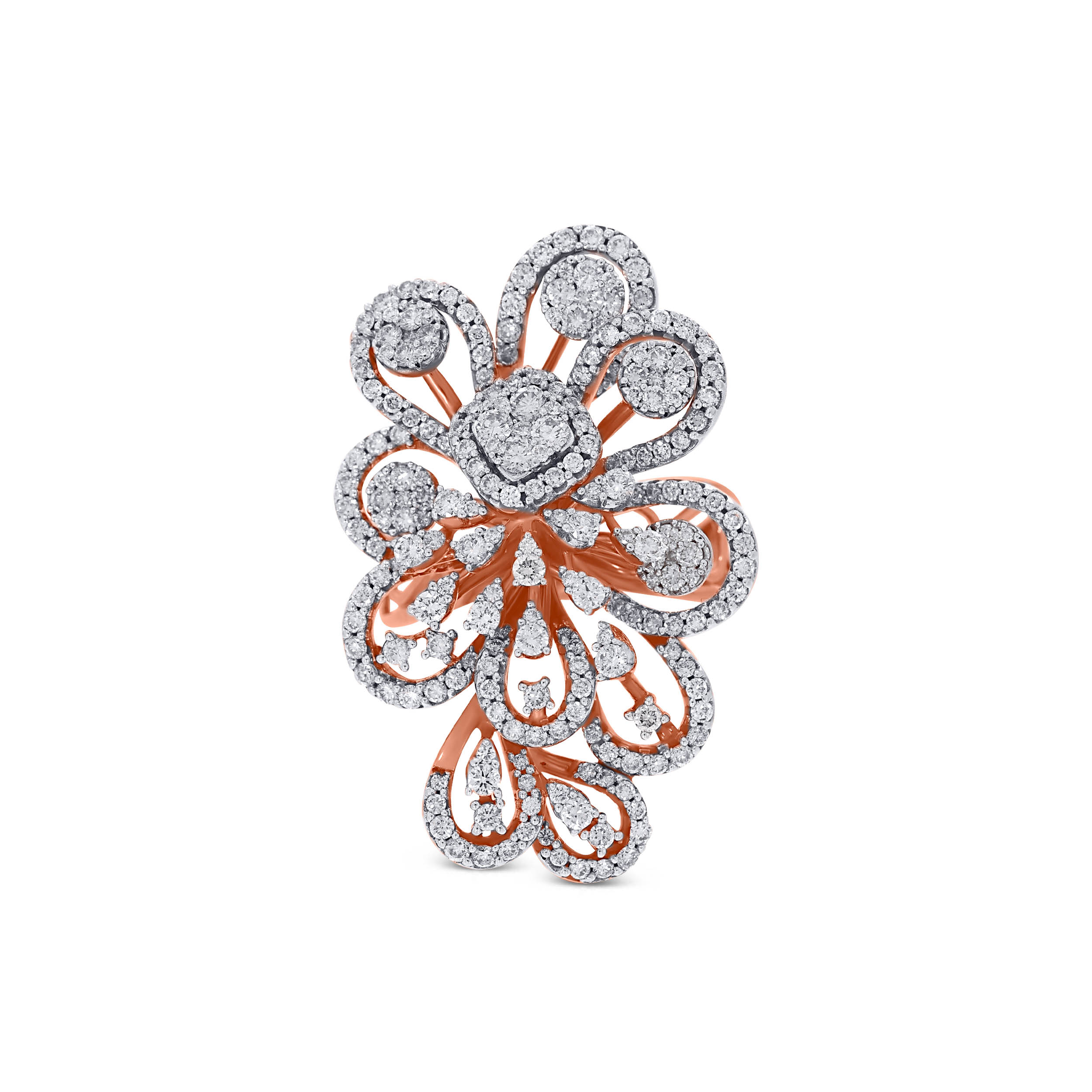 Floral Bloom Diamond Cocktail Ring - Senco Gold and Diamonds