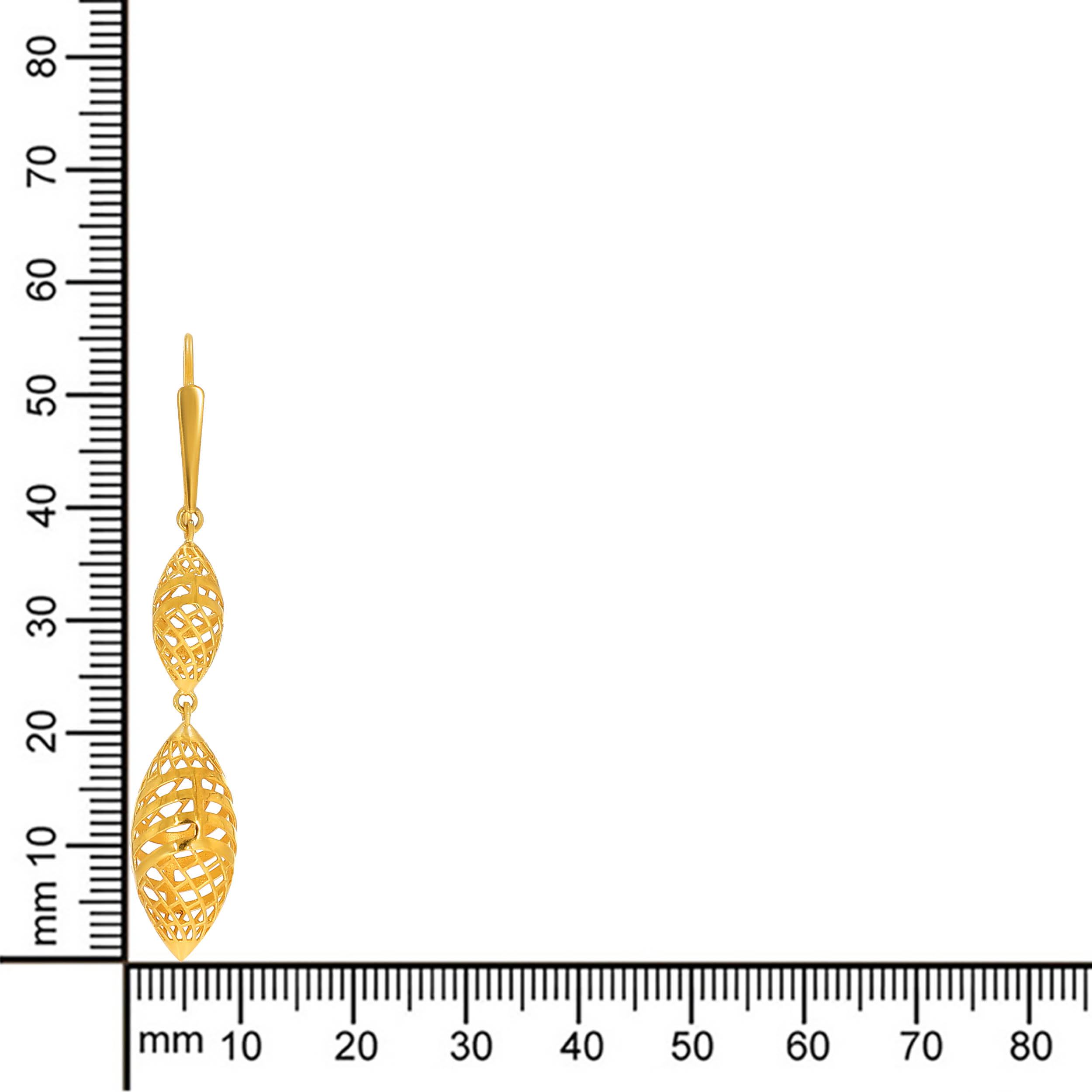 Translucent Leaves Gold Hook Earrings - Senco Gold and Diamonds