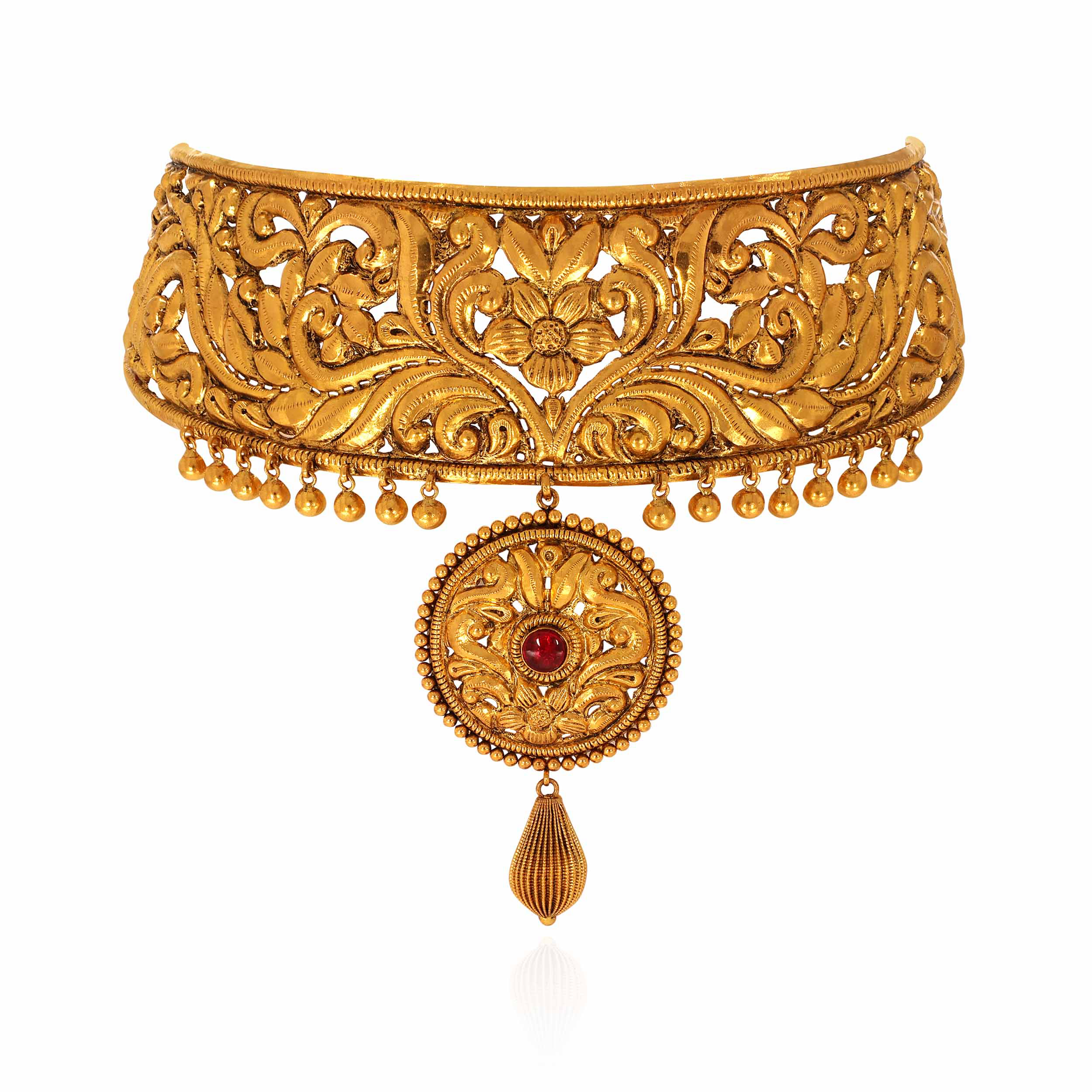 Ornate Vine Antique Gold Choker - Senco Gold and Diamonds
