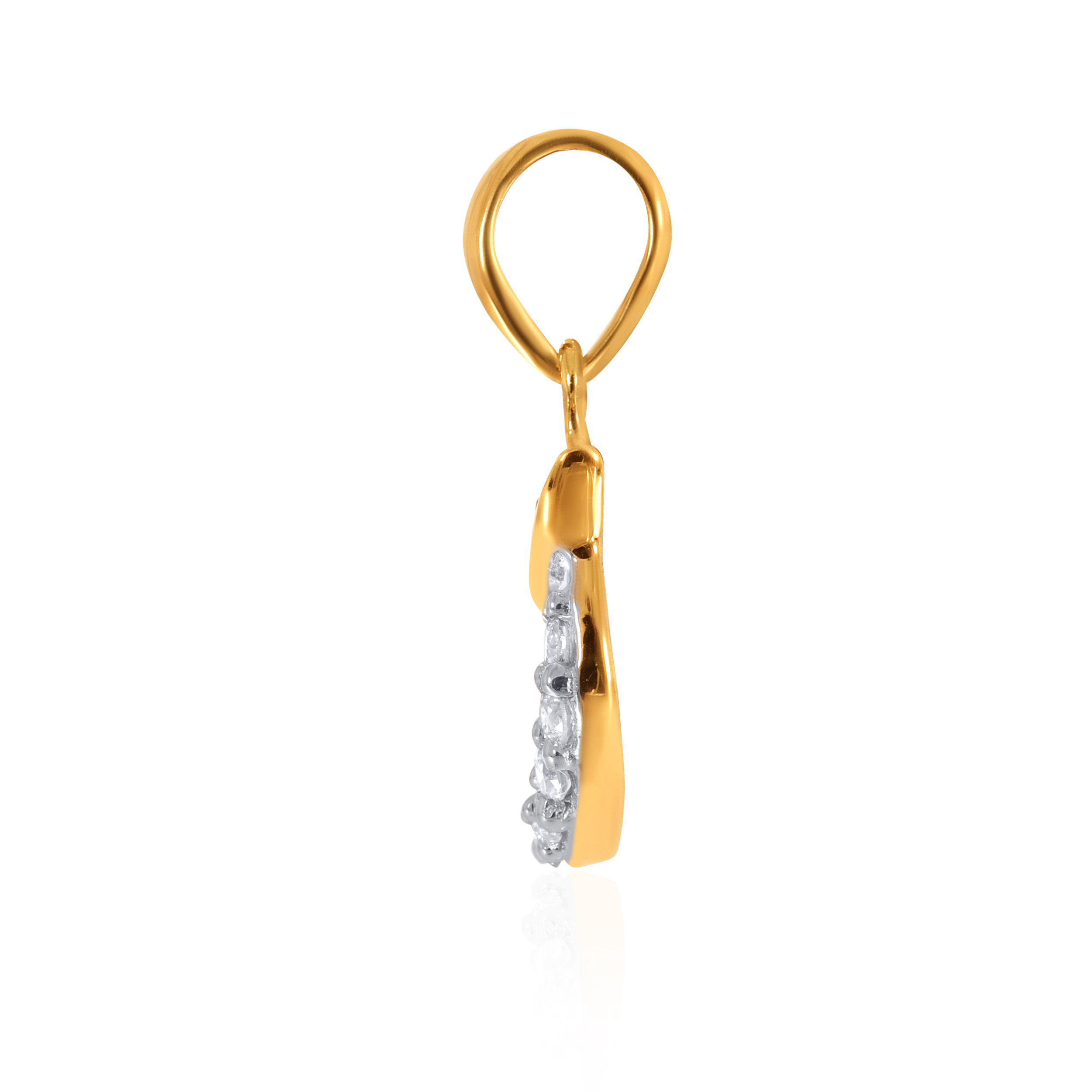 18K Yellow Gold C Alphabet Diamond Pendant-DPN-D000748630 - Senco Gold and Diamonds