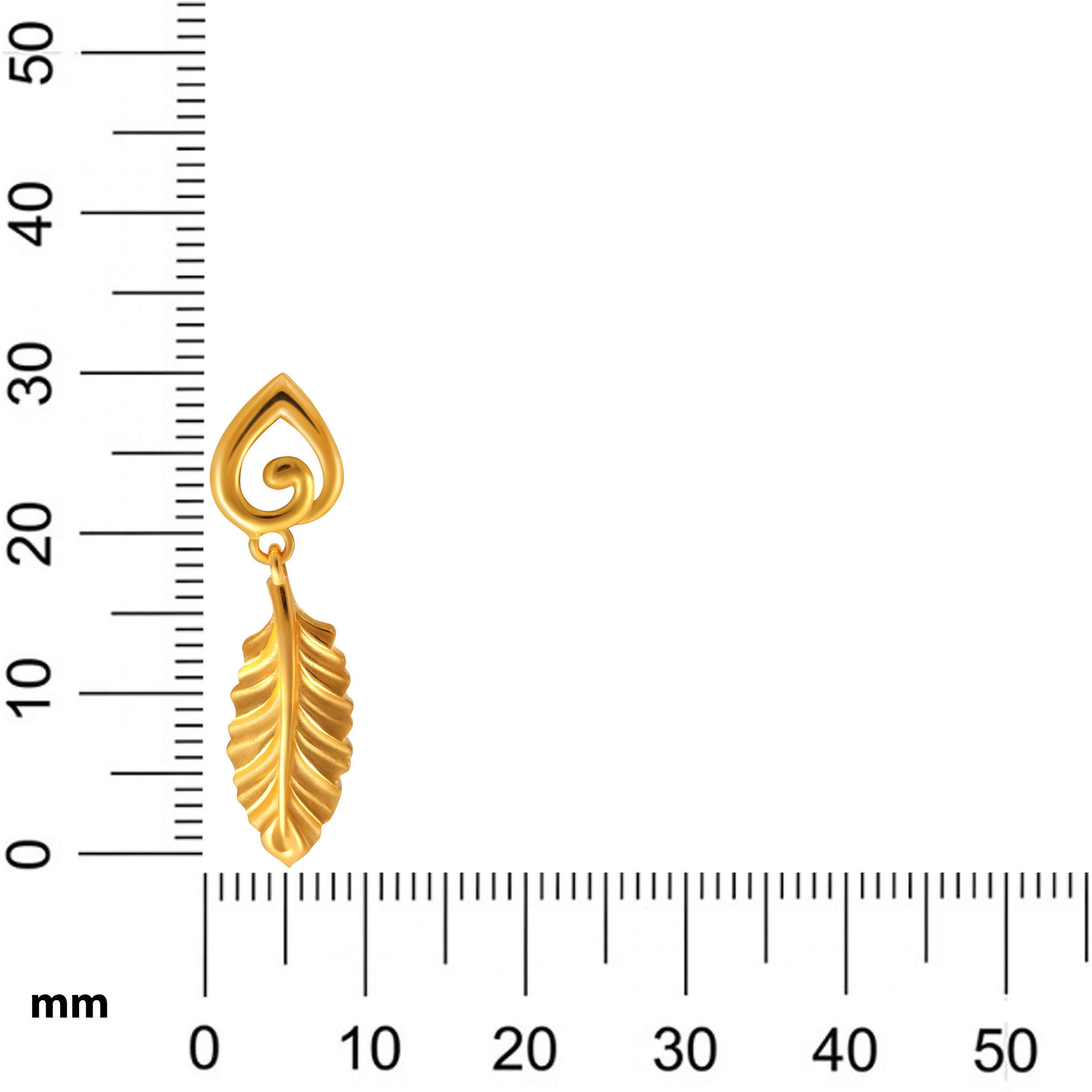 Dangling Leaf Gold Drop Earrings - Senco Gold and Diamonds