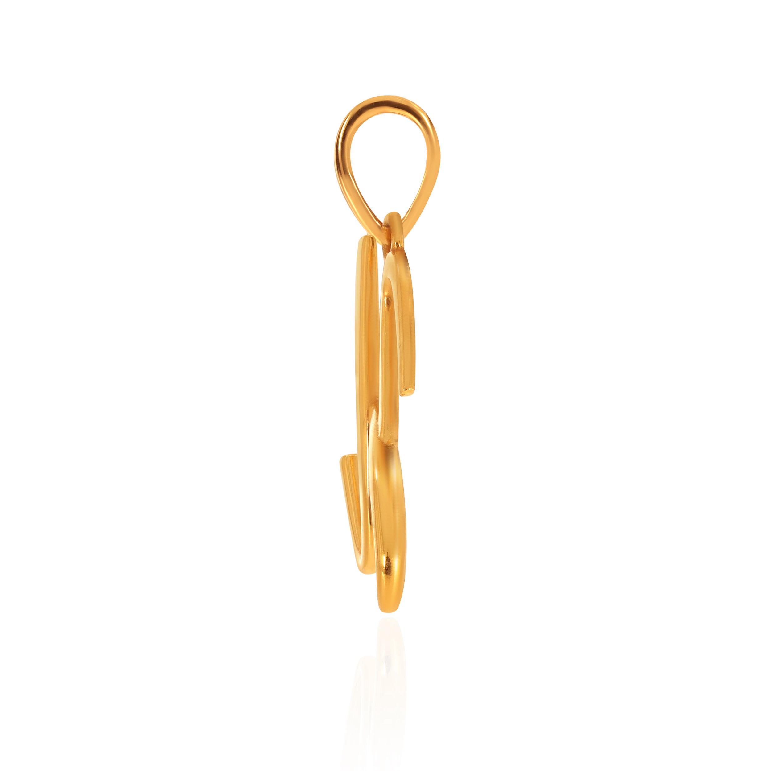 22K Yellow Gold H Alphabet Pendant-GPN-SAD0006112 - Senco Gold and Diamonds