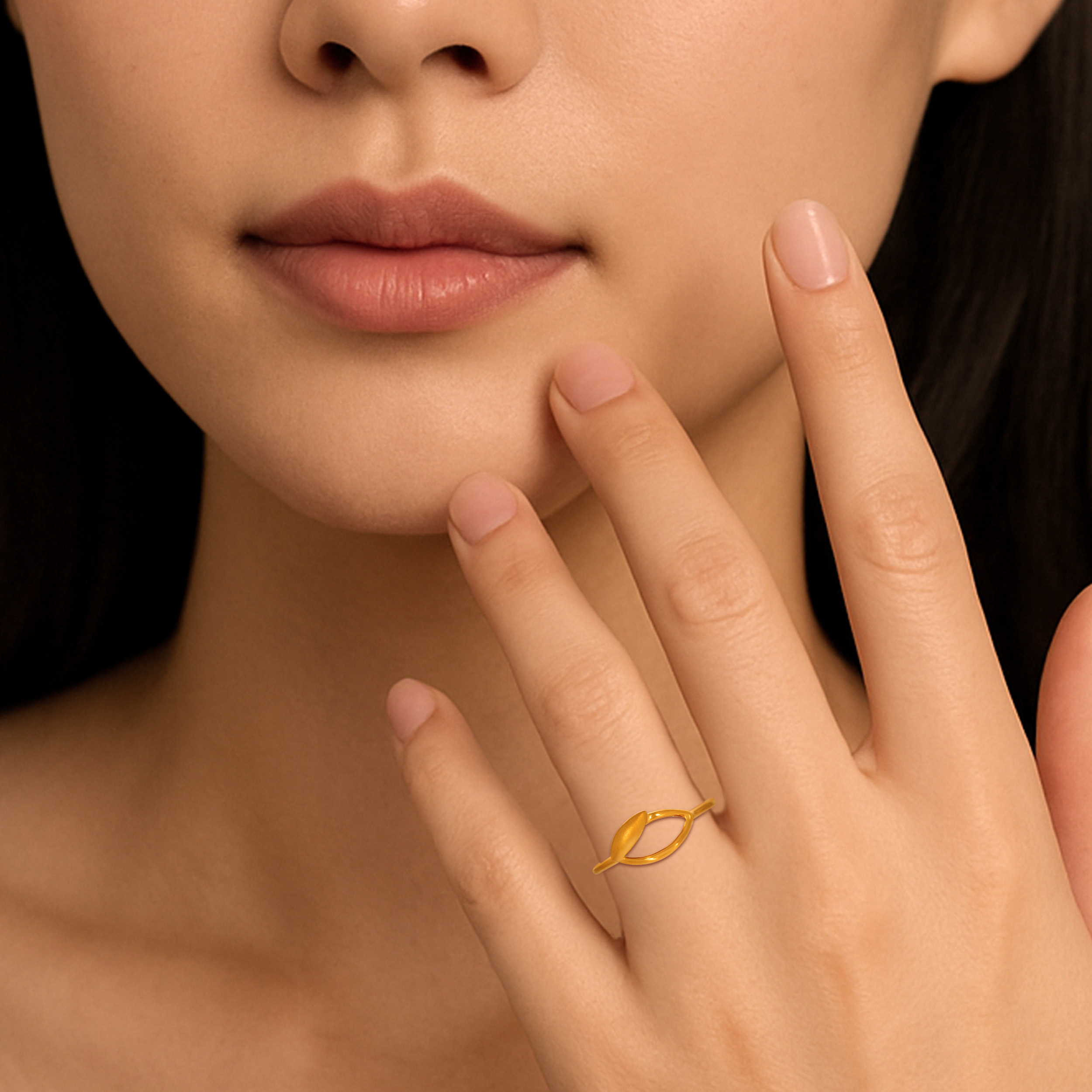 Open Marquise Gold Ring - Senco Gold and Diamonds