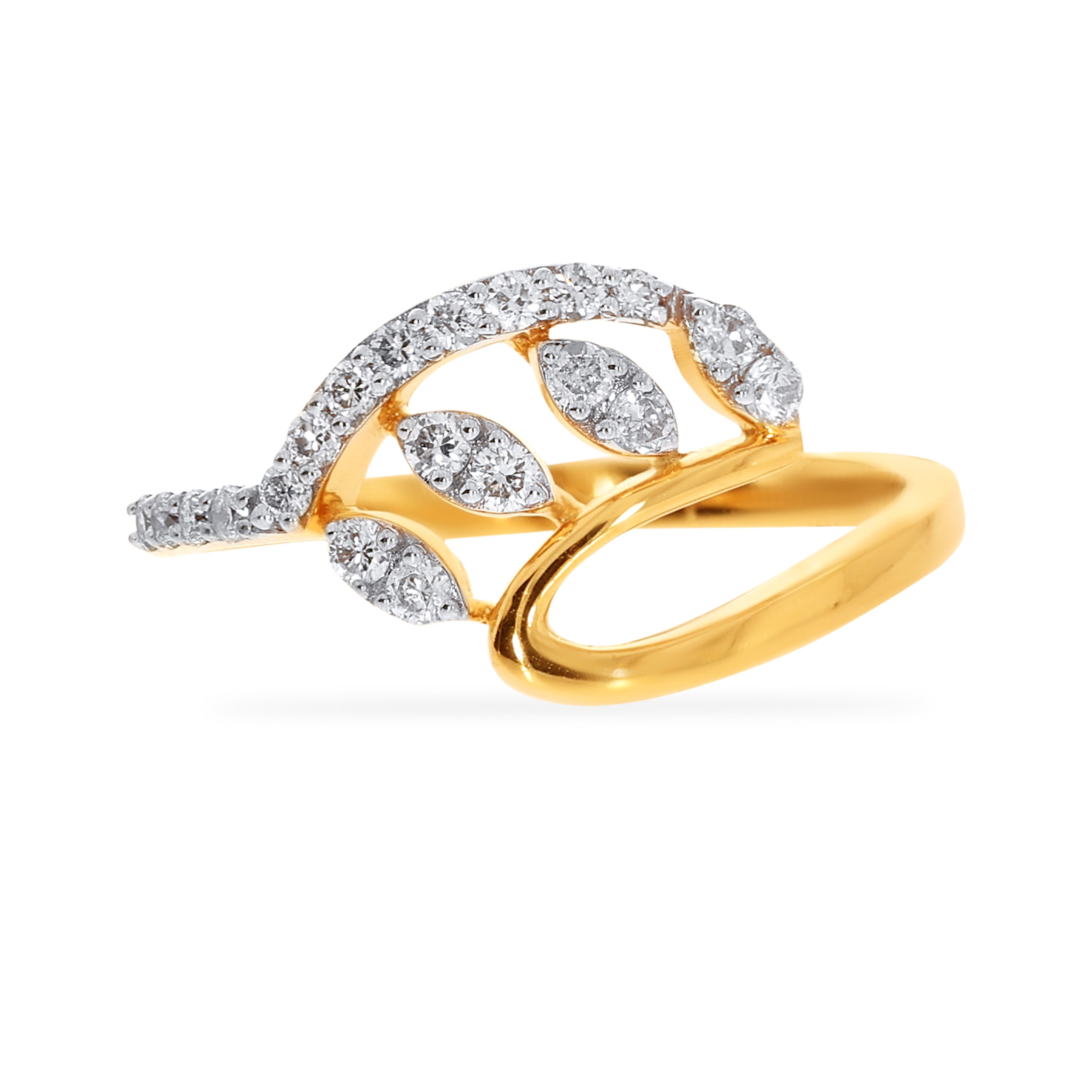 Leafy Wave Diamond Ring - Senco Gold and Diamonds