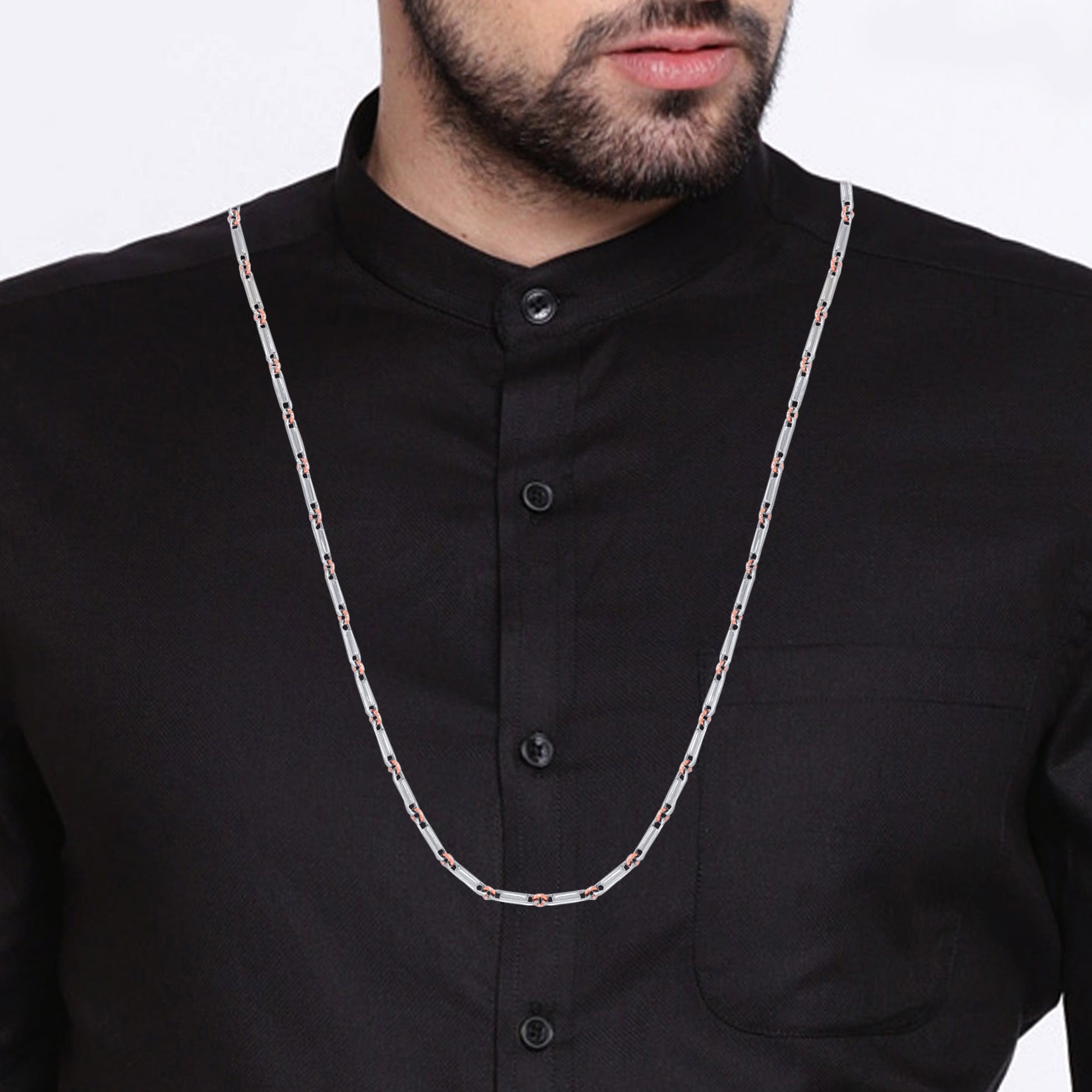 Sleek Suave Men Platinum Chain - Senco Gold and Diamonds