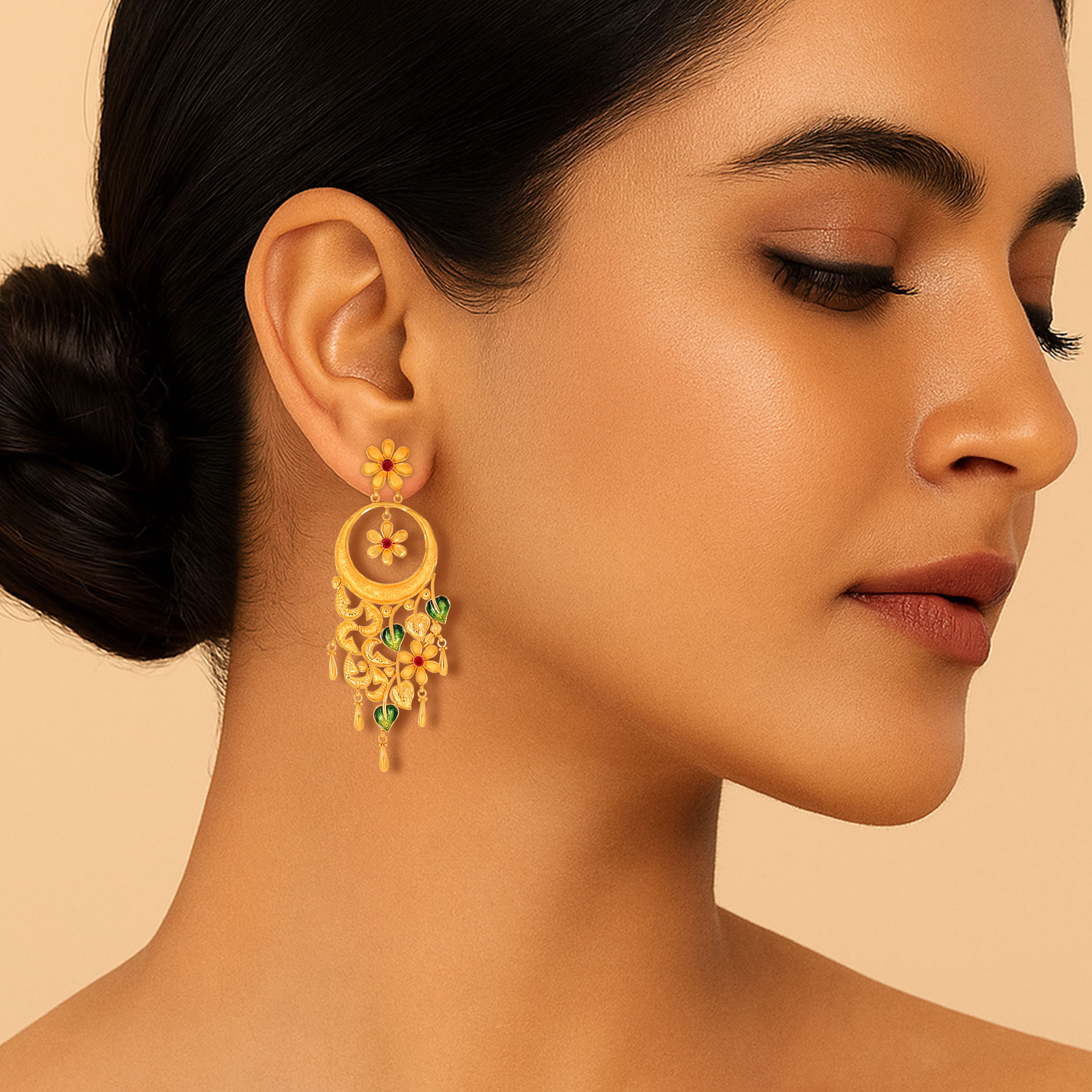 Mystic Garden Gold Earrings - Senco Gold and Diamonds