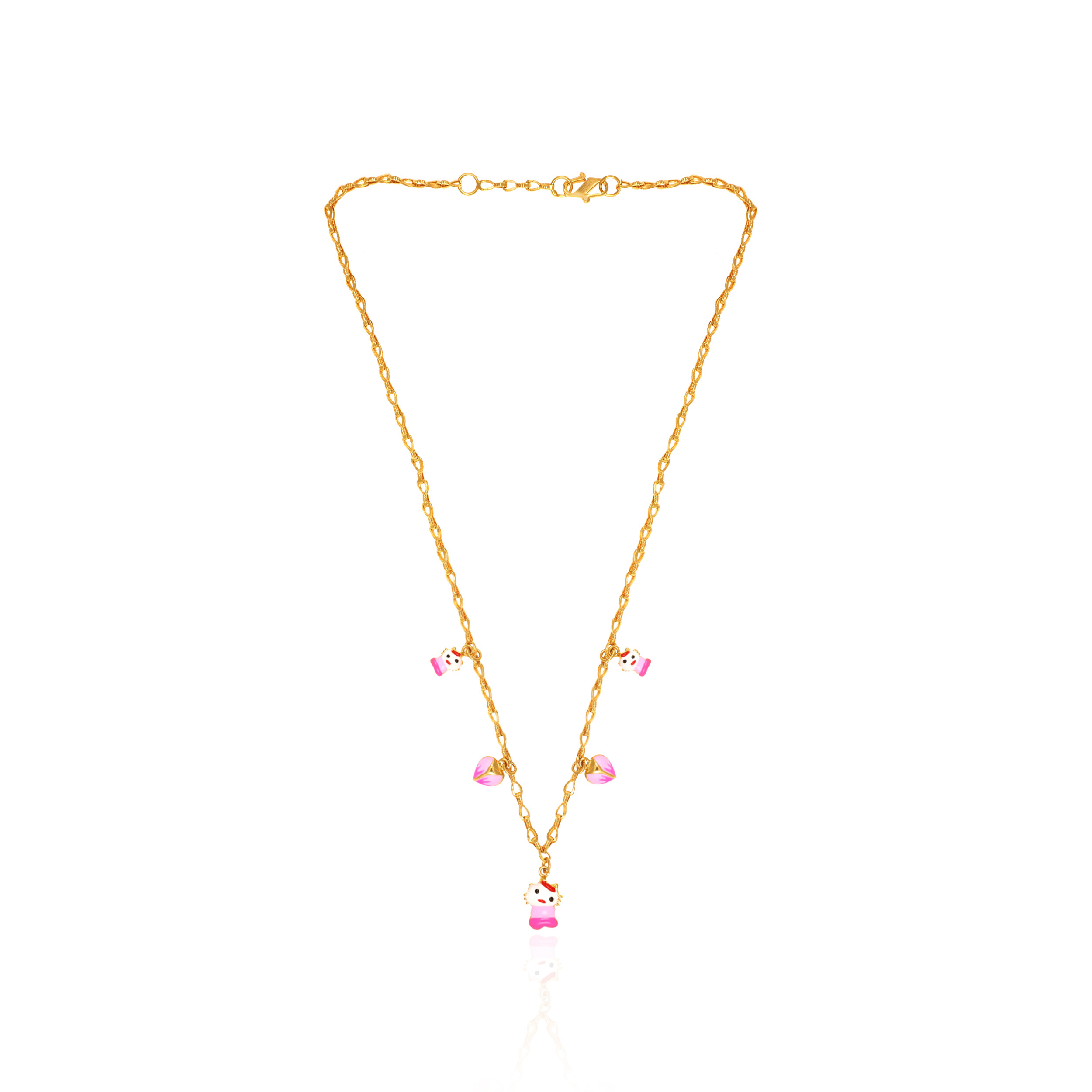 Pretty In Pink Kid's Gold Chain Pendant - Senco Gold and Diamonds
