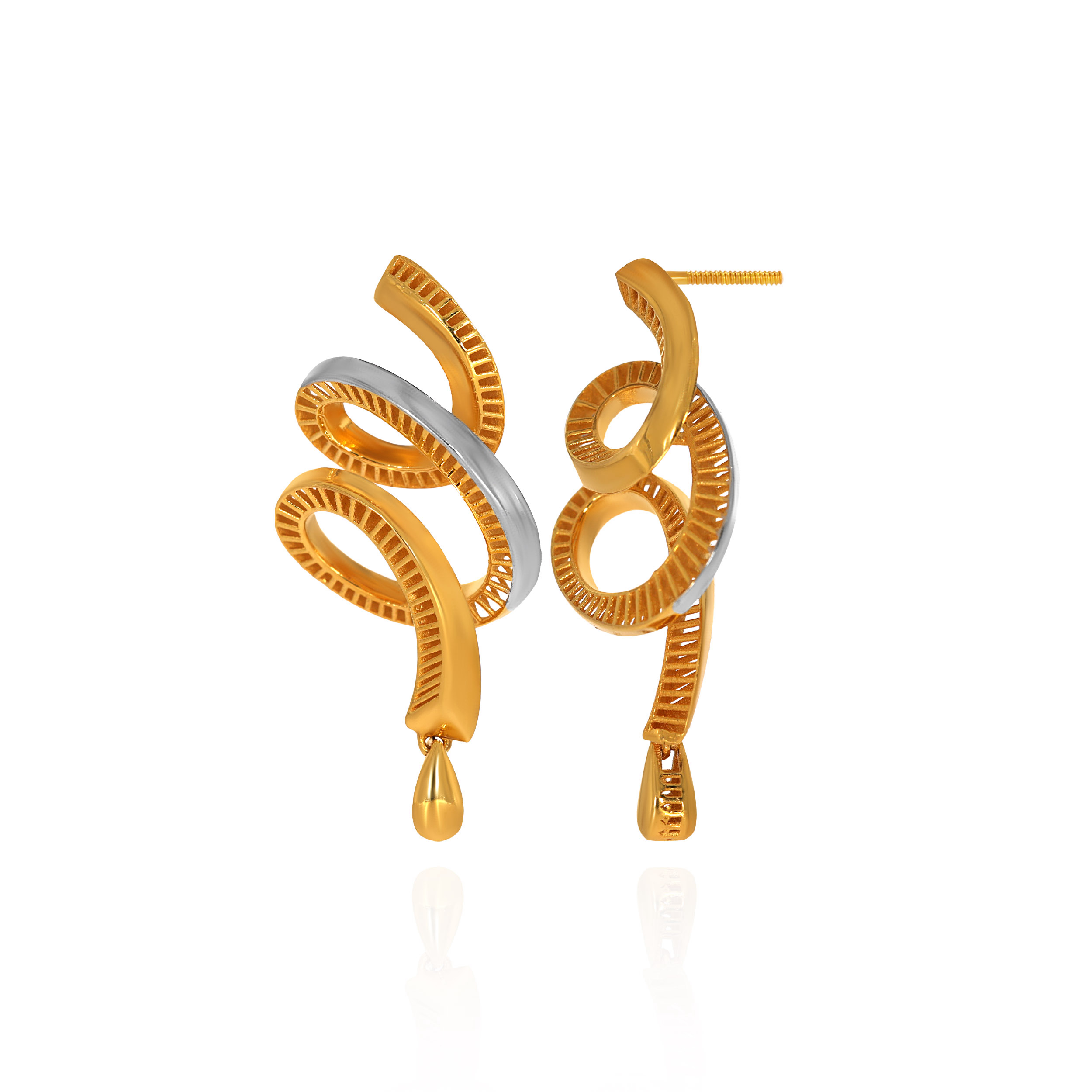 Twirlform Spiral Gold Earrings - Senco Gold and Diamonds