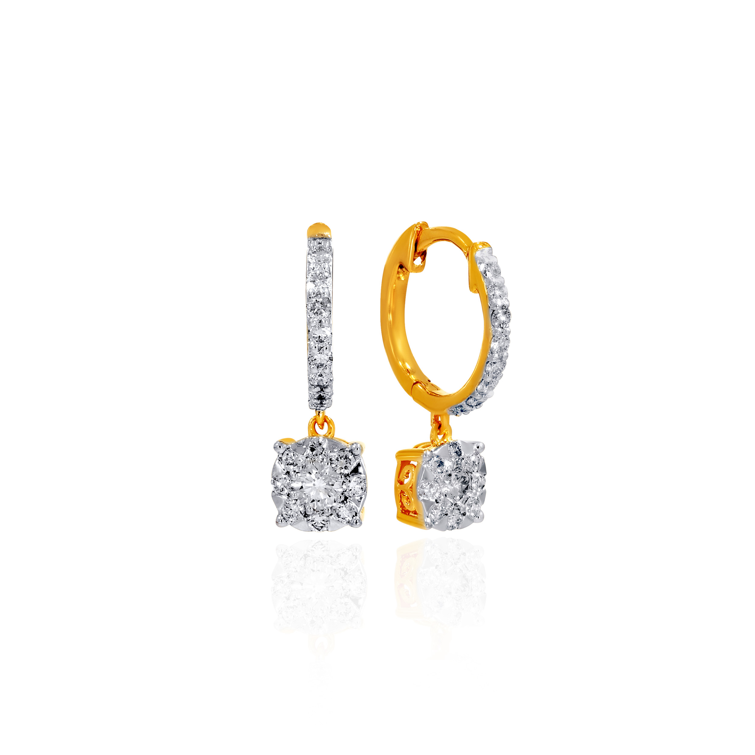 Evening Sparkle Diamond Hoop Earrings - Senco Gold and Diamonds