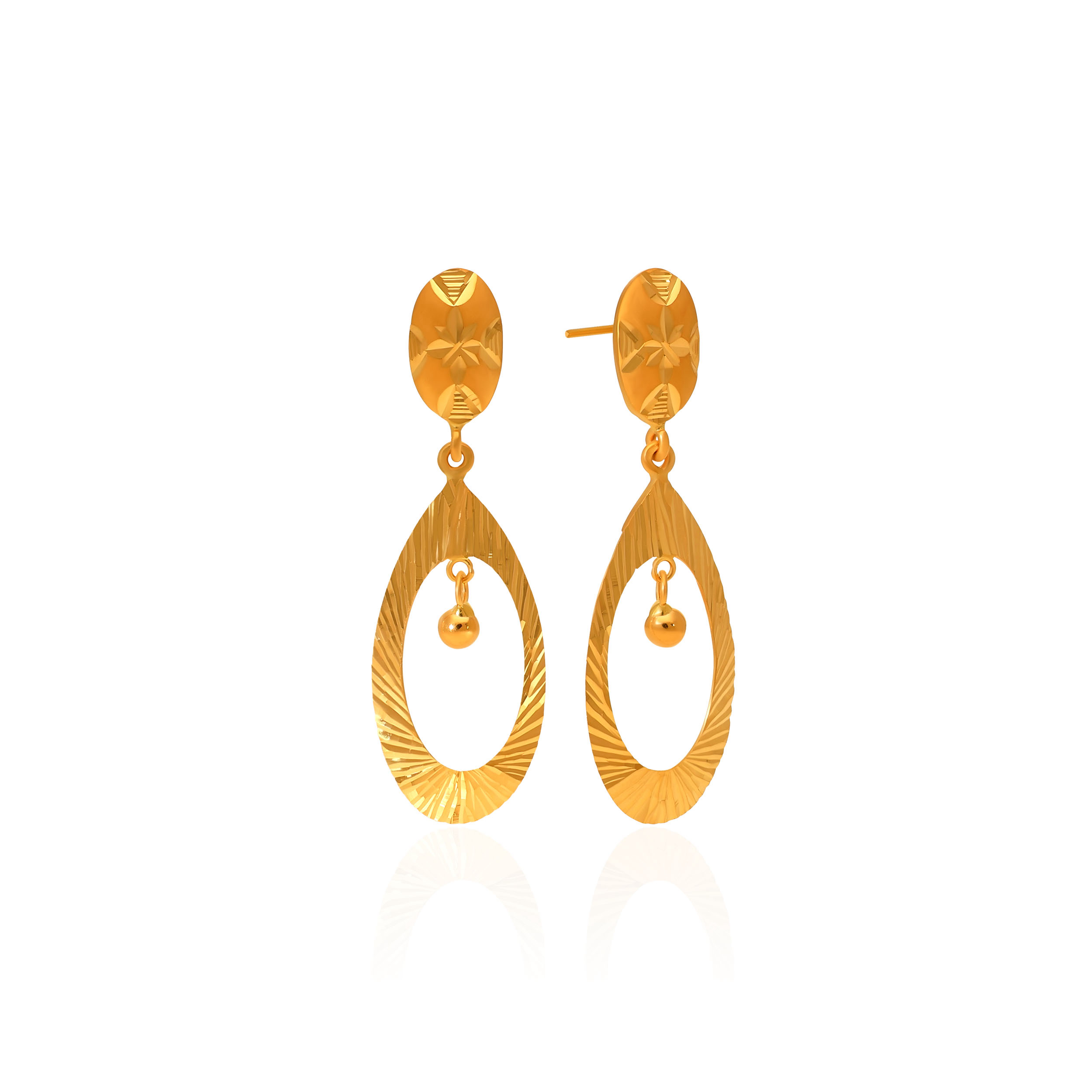 Delicate Open Design Gold Earrings - Senco Gold and Diamonds