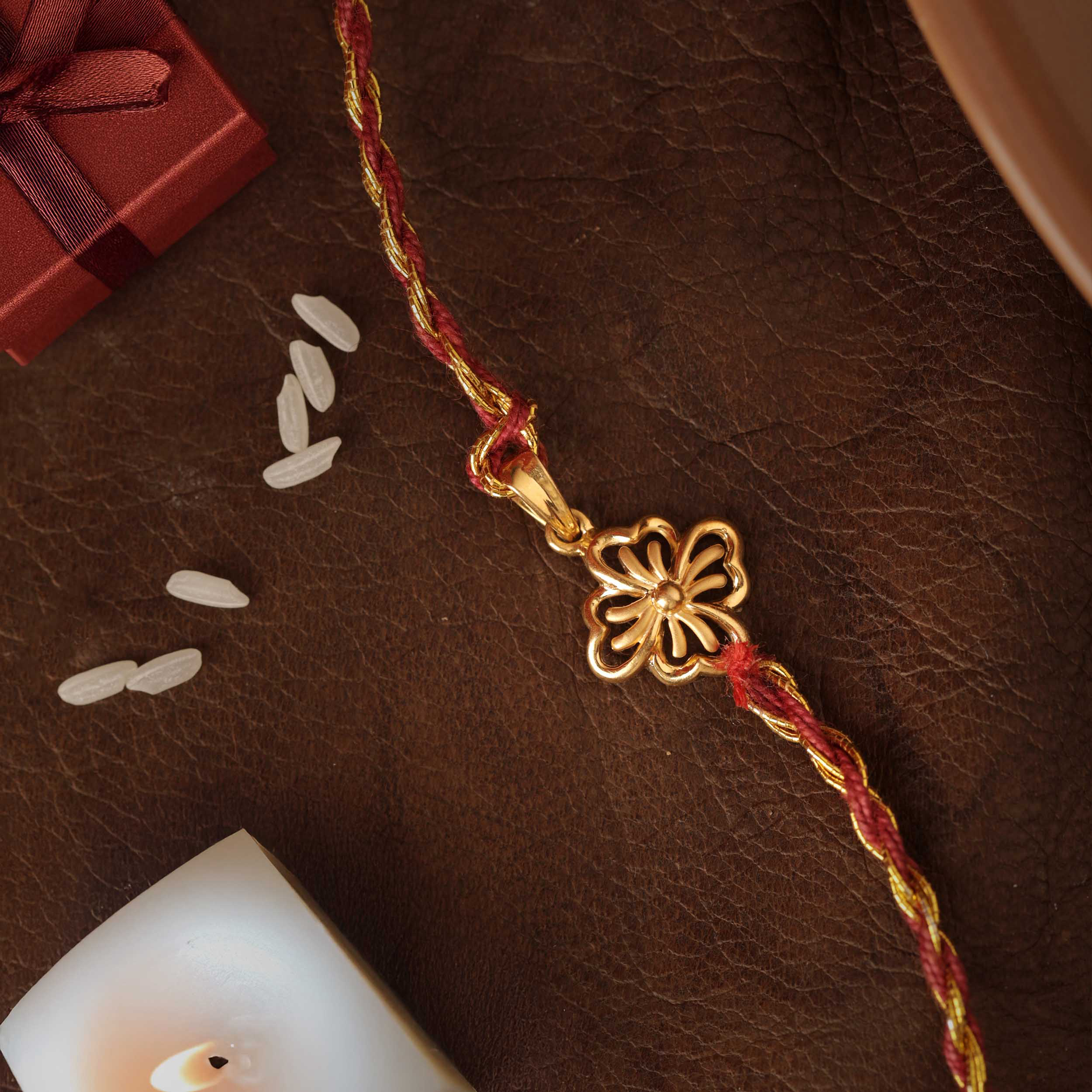 Blossom Bond Gold Rakhi Pendant - Senco Gold and Diamonds