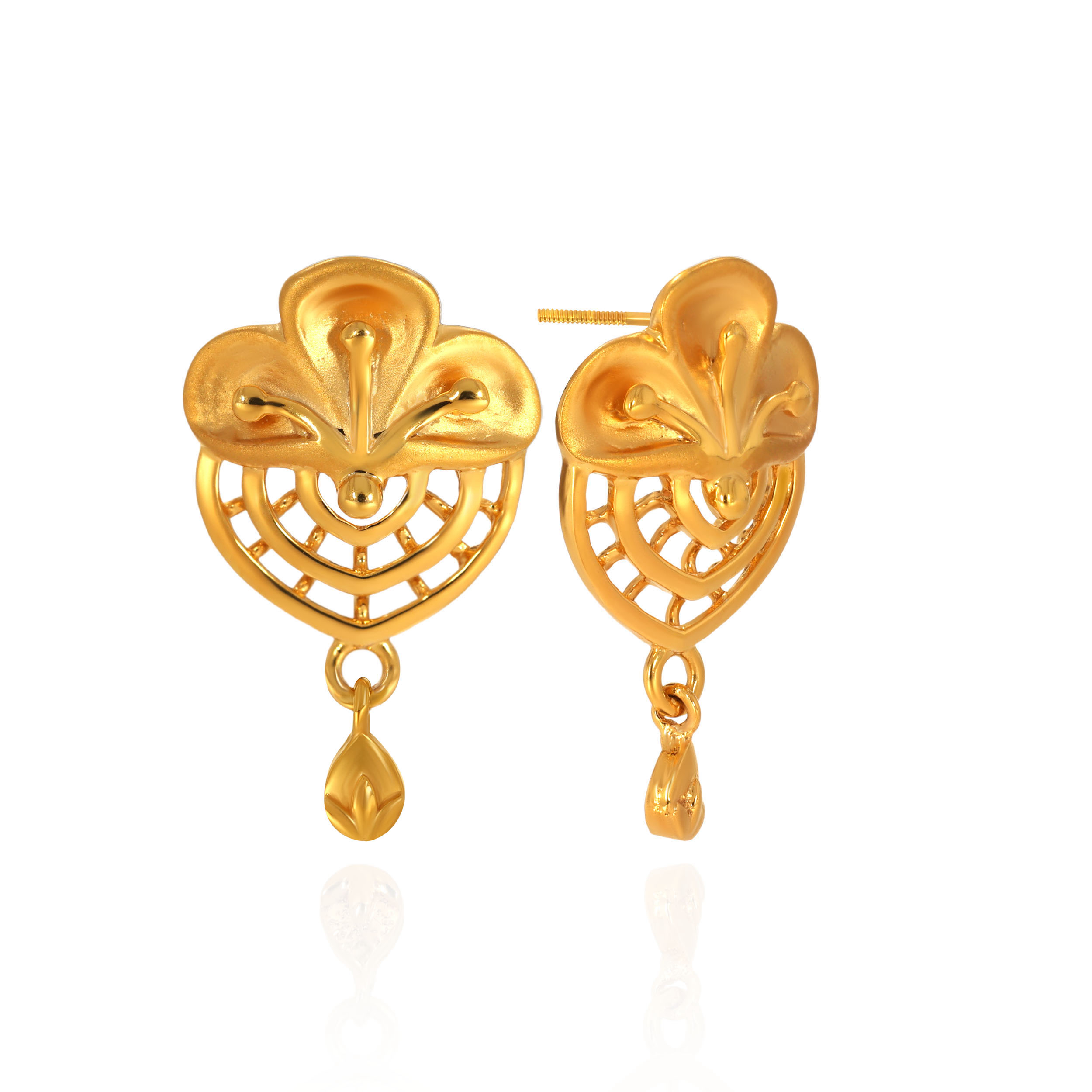 Gleaming Bud Gold Drop Earrings - Senco Gold and Diamonds