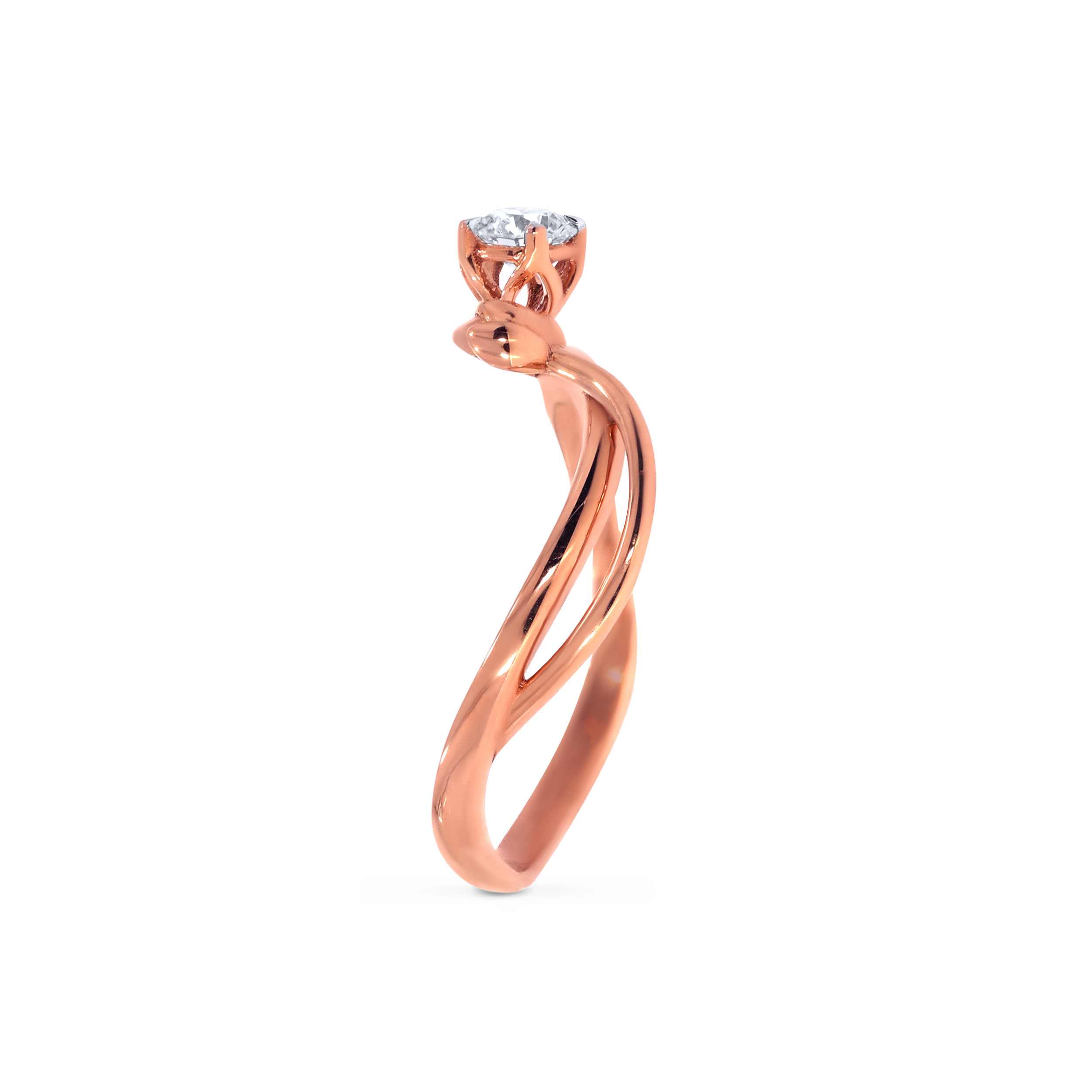 18K Rose Gold Diamond Ring-DLR-D000754609 - Senco Gold and Diamonds