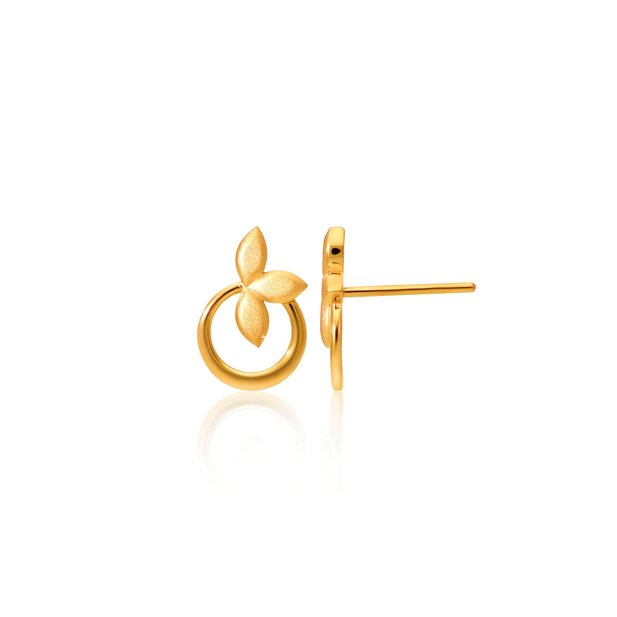 Bloomed Trillium Gold Studs - Senco Gold and Diamonds
