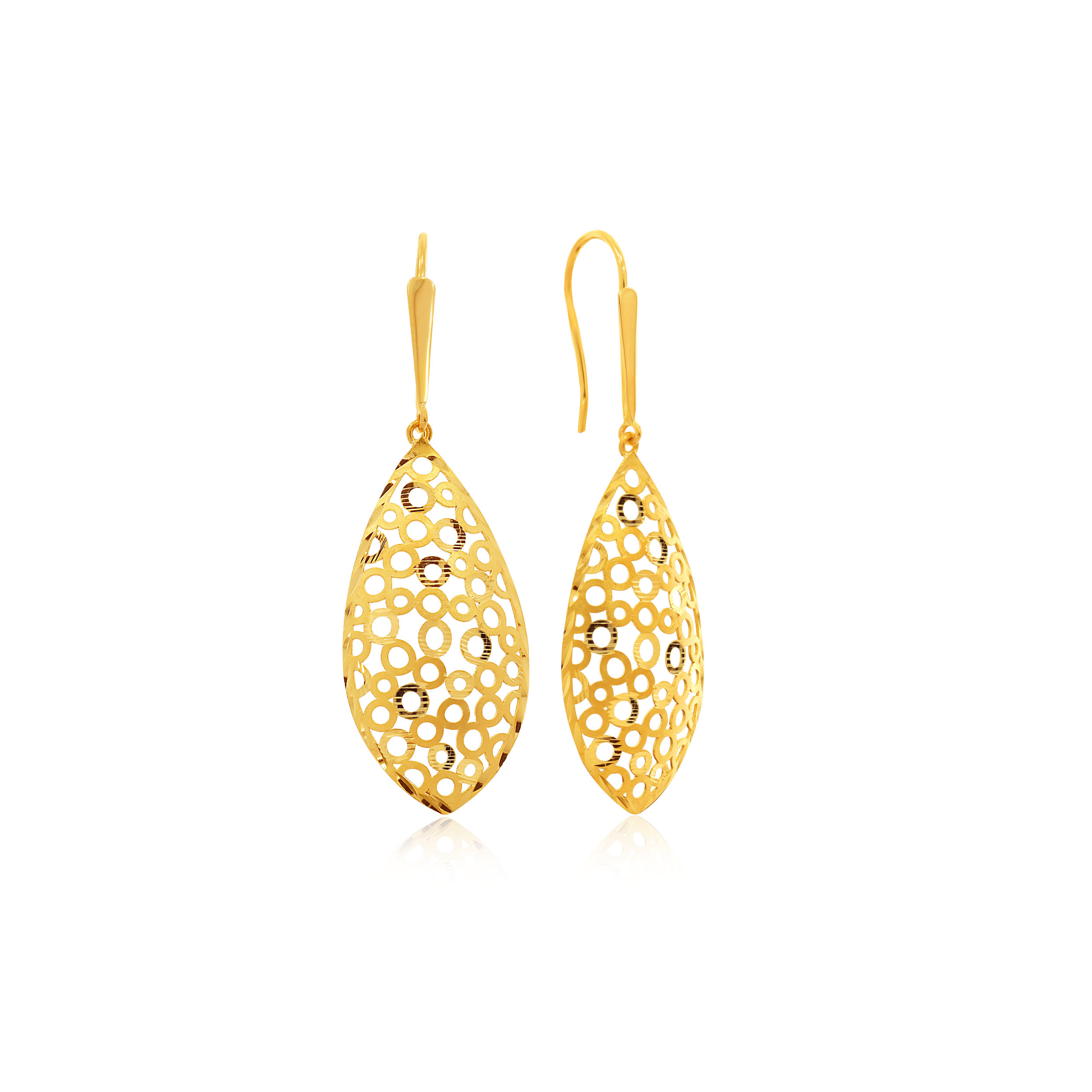 Breezy Petal Gold Hook Earrings - Senco Gold and Diamonds