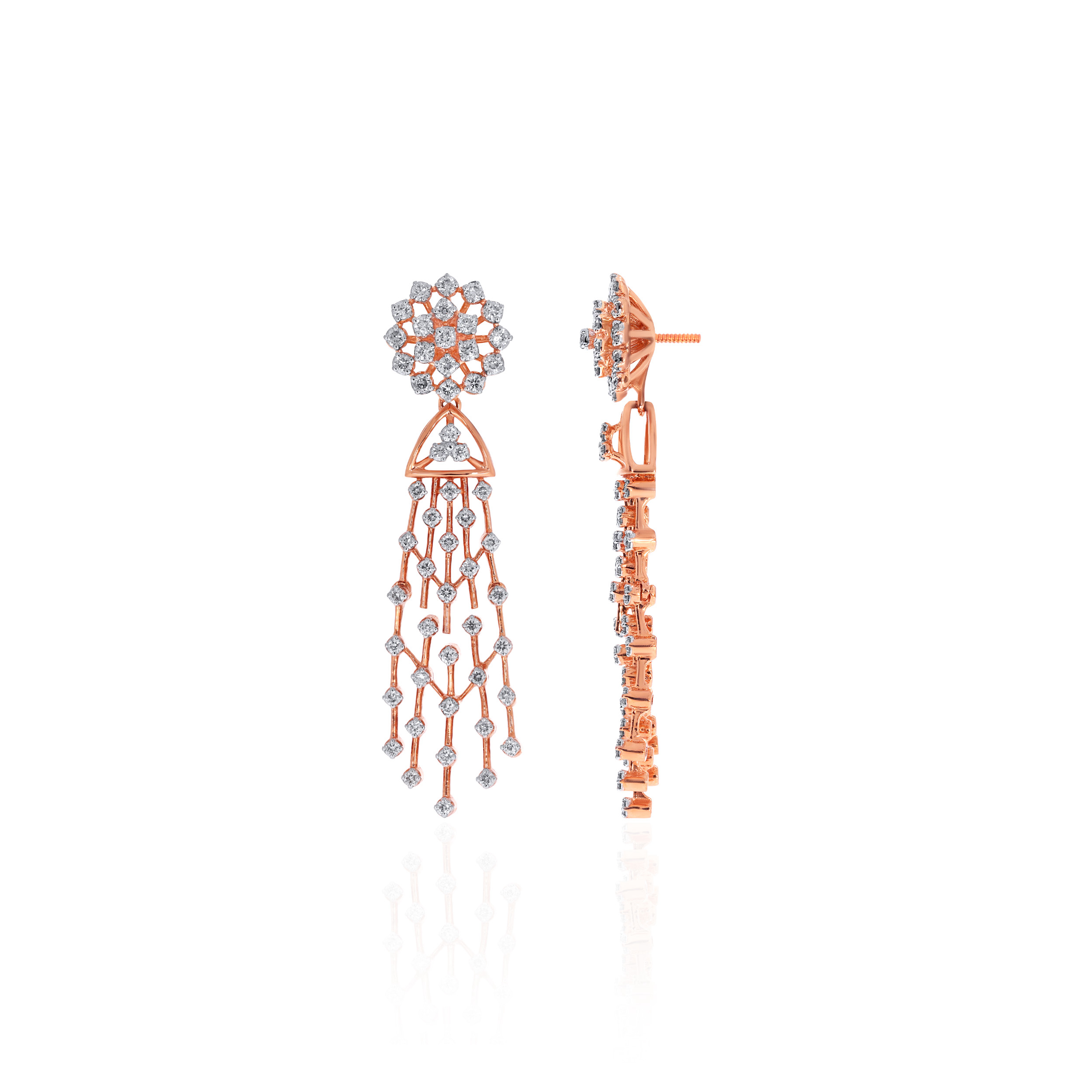 Cascading Blossom Diamond Earrings - Senco Gold and Diamonds