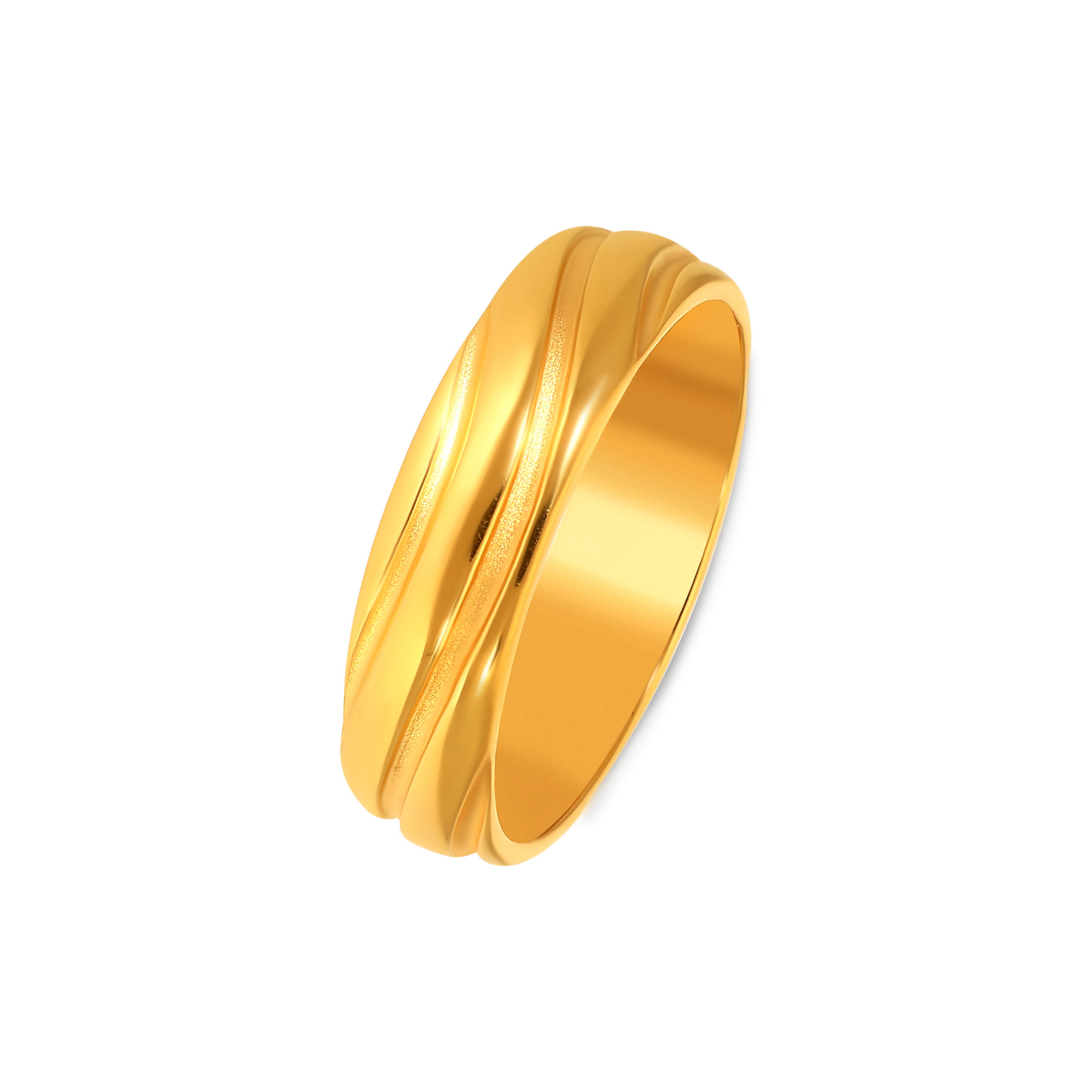 Subtle Groove Classic Men's Gold Band - Senco Gold and Diamonds