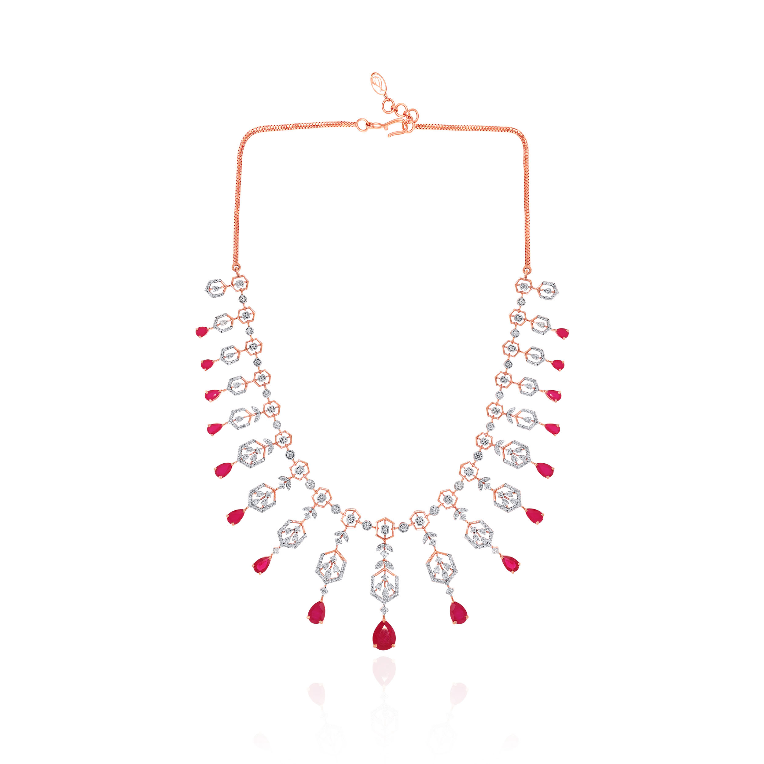 Celestique Drop Fringe Diamond Necklace - Senco Gold and Diamonds