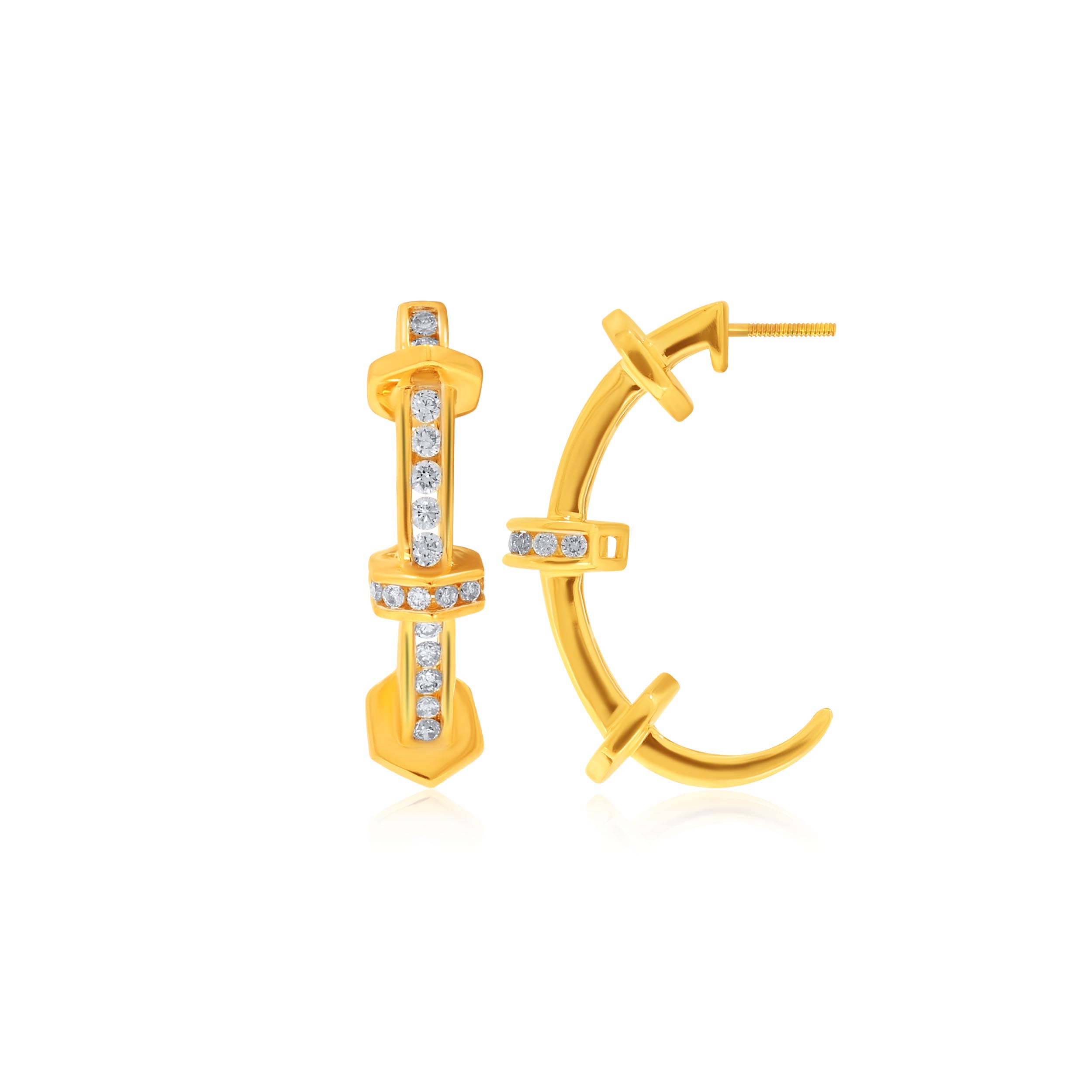 Connected Hexa Diamond Studs - Senco Gold and Diamonds