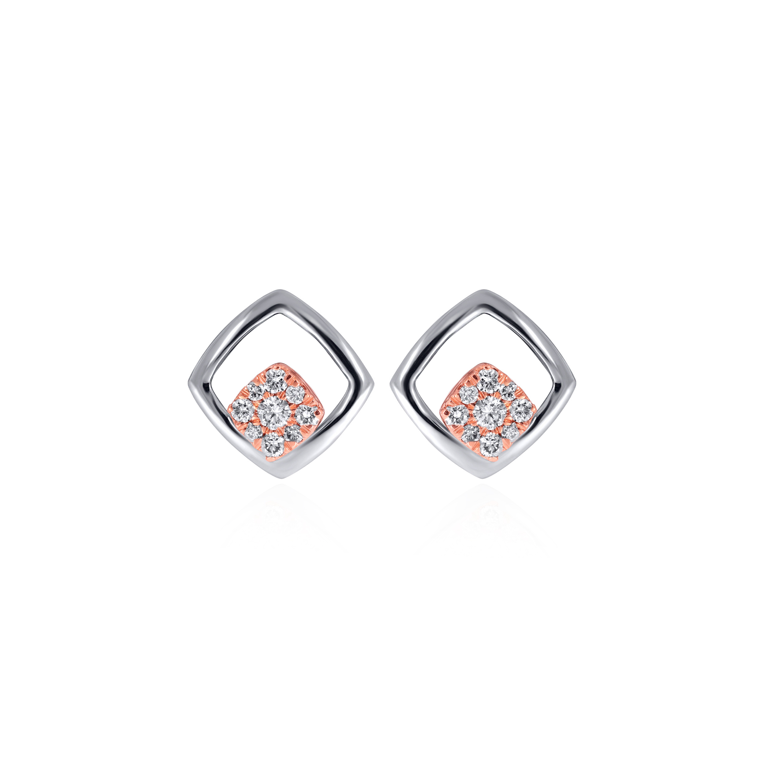 Everyday Glamour Platinum Diamond Studs - Senco Gold and Diamonds