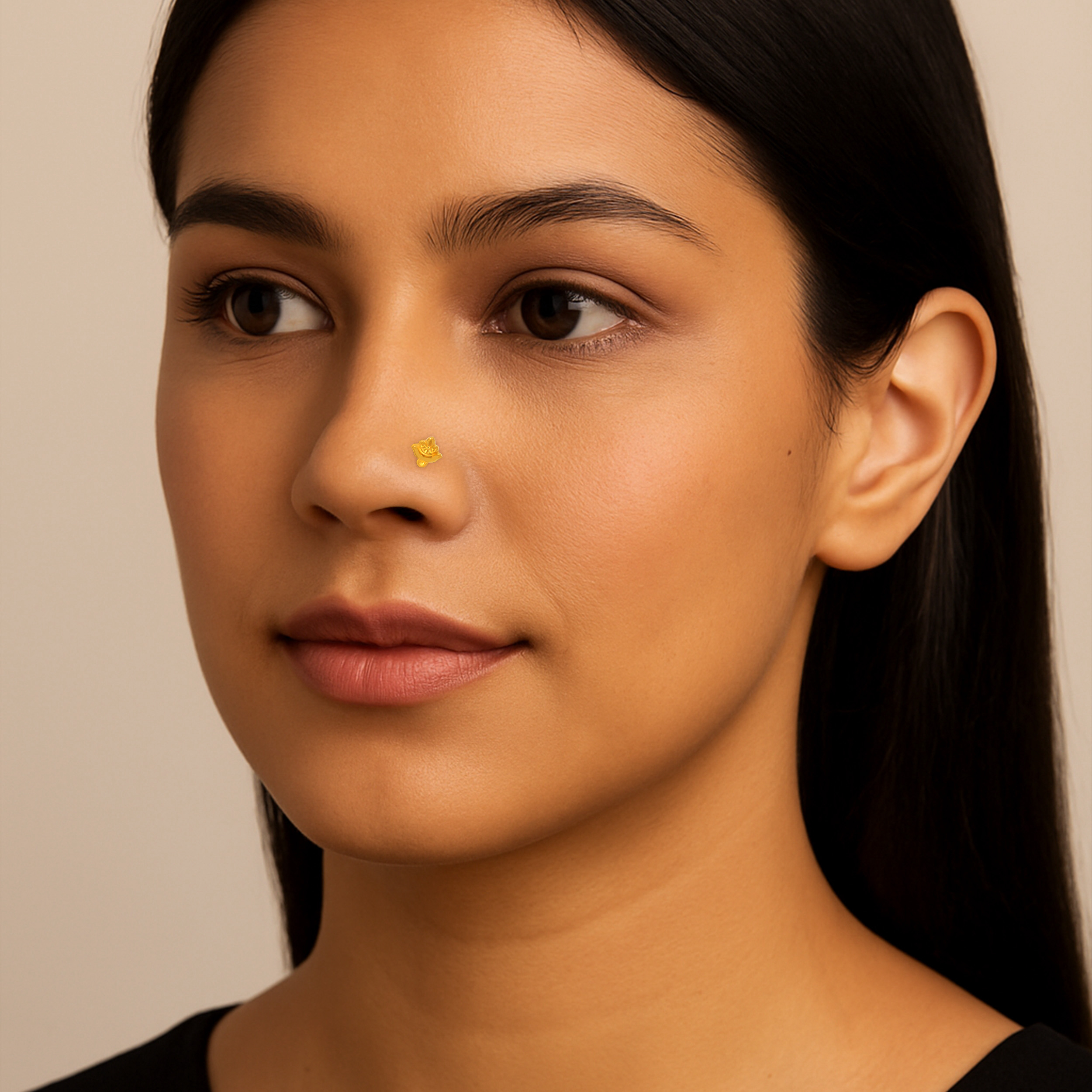 Sculpted Petal Gold Nosepin - Senco Gold and Diamonds