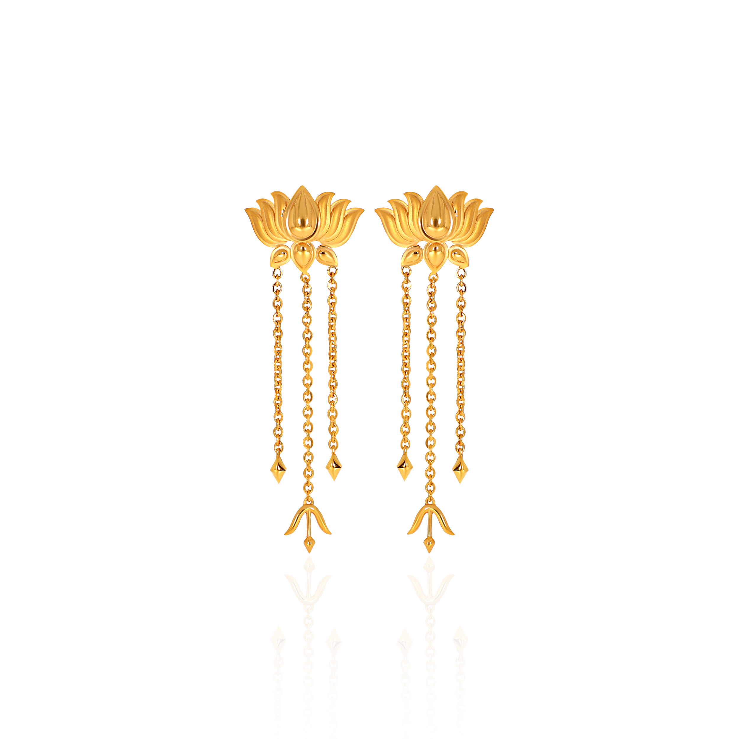 22K Yellow Gold Drop Earrings-GP-SAD0005721 - Senco Gold and Diamonds