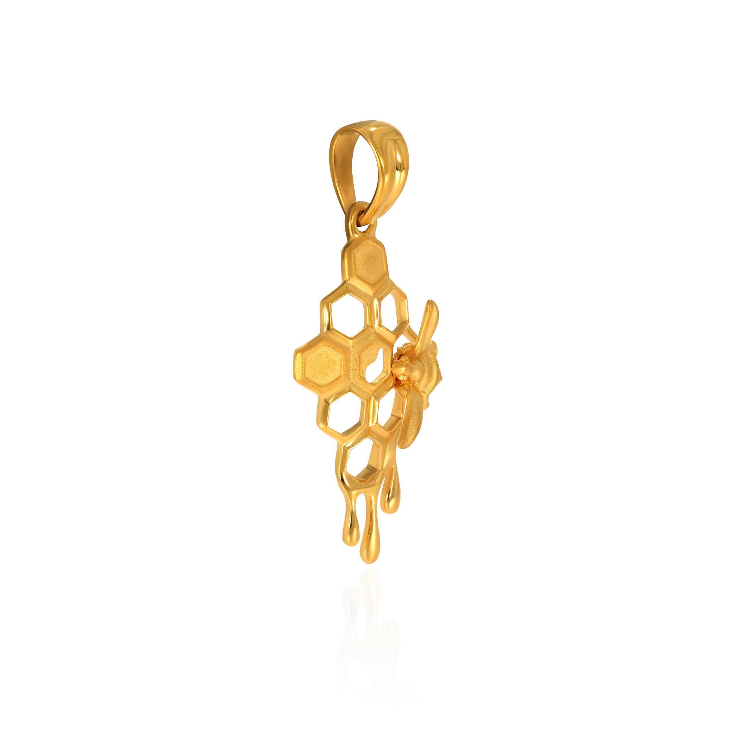 Dripping Beehive Gold Pendant - Senco Gold and Diamonds