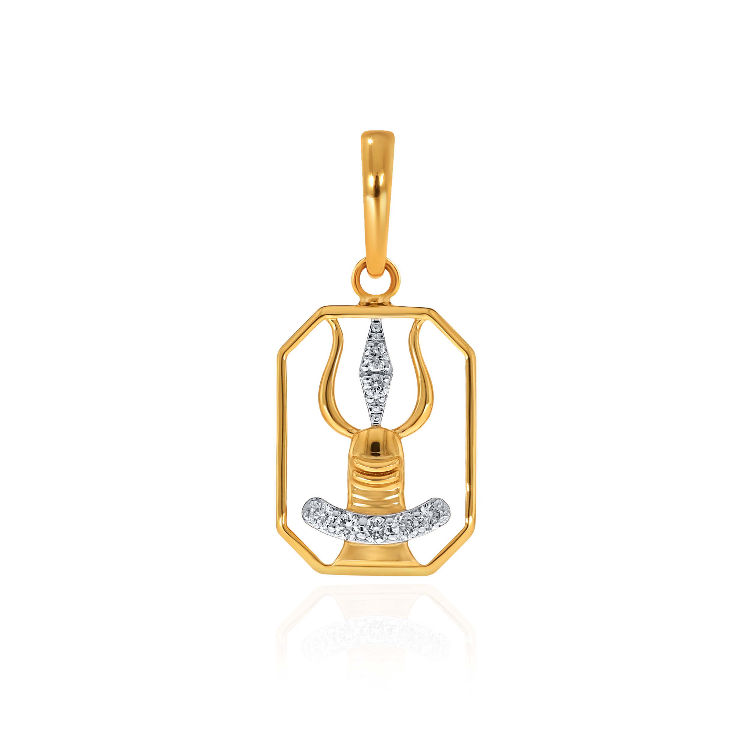 Trishul Shivling Diamond Rakhi Pendant - Senco Gold and Diamonds