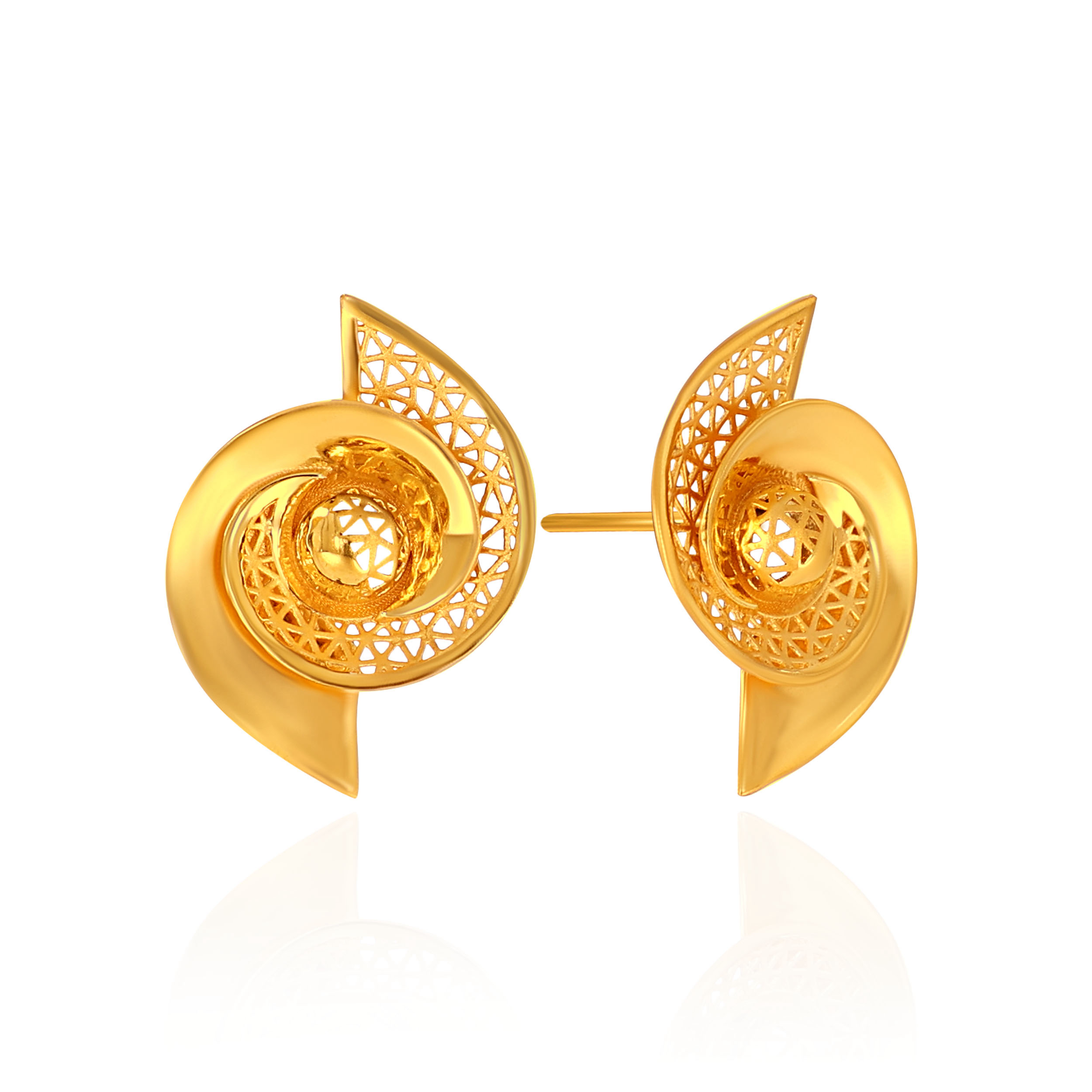 Whimsical Swirls Gold Studs - Senco Gold and Diamonds