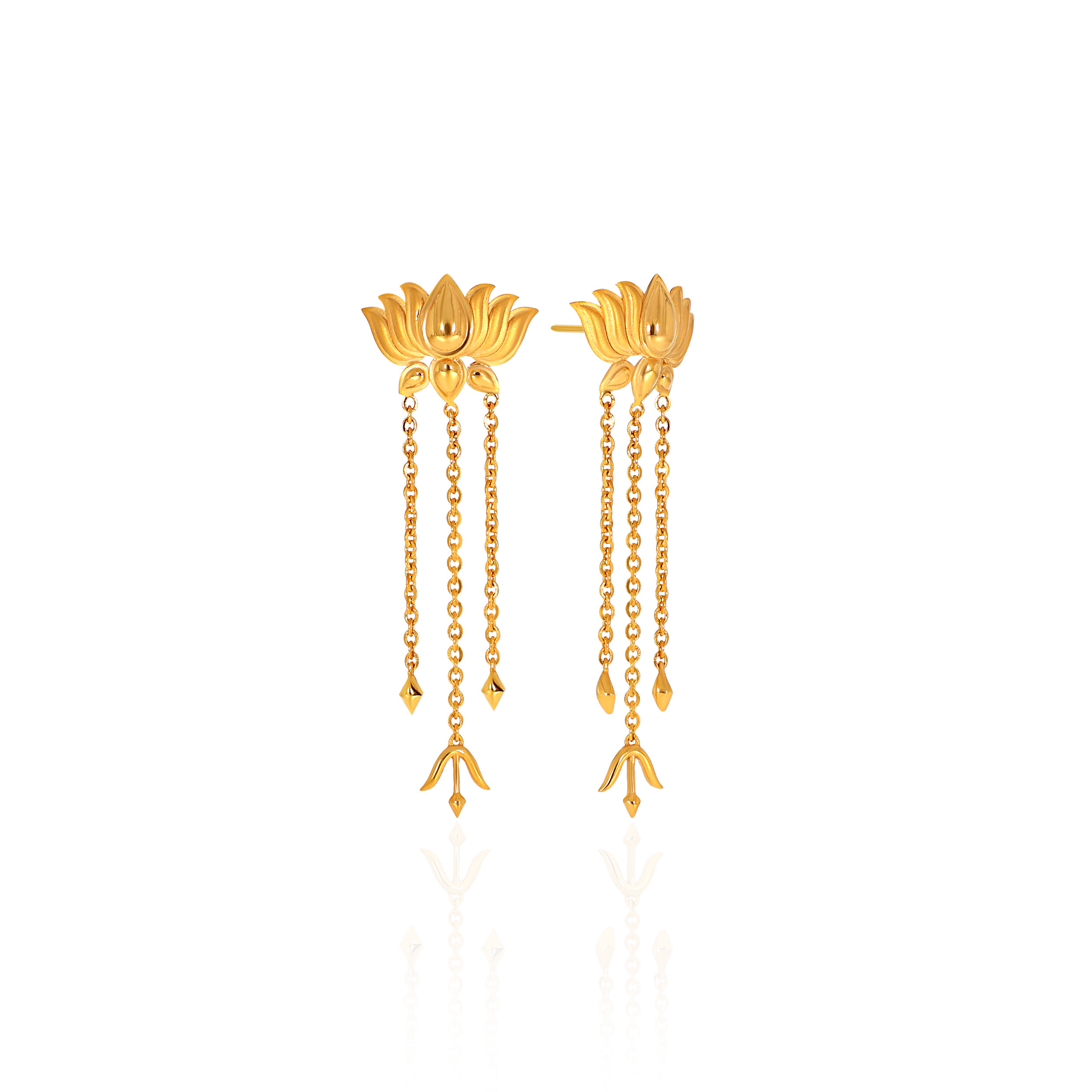 22K Yellow Gold Drop Earrings-GP-SAD0005721 - Senco Gold and Diamonds