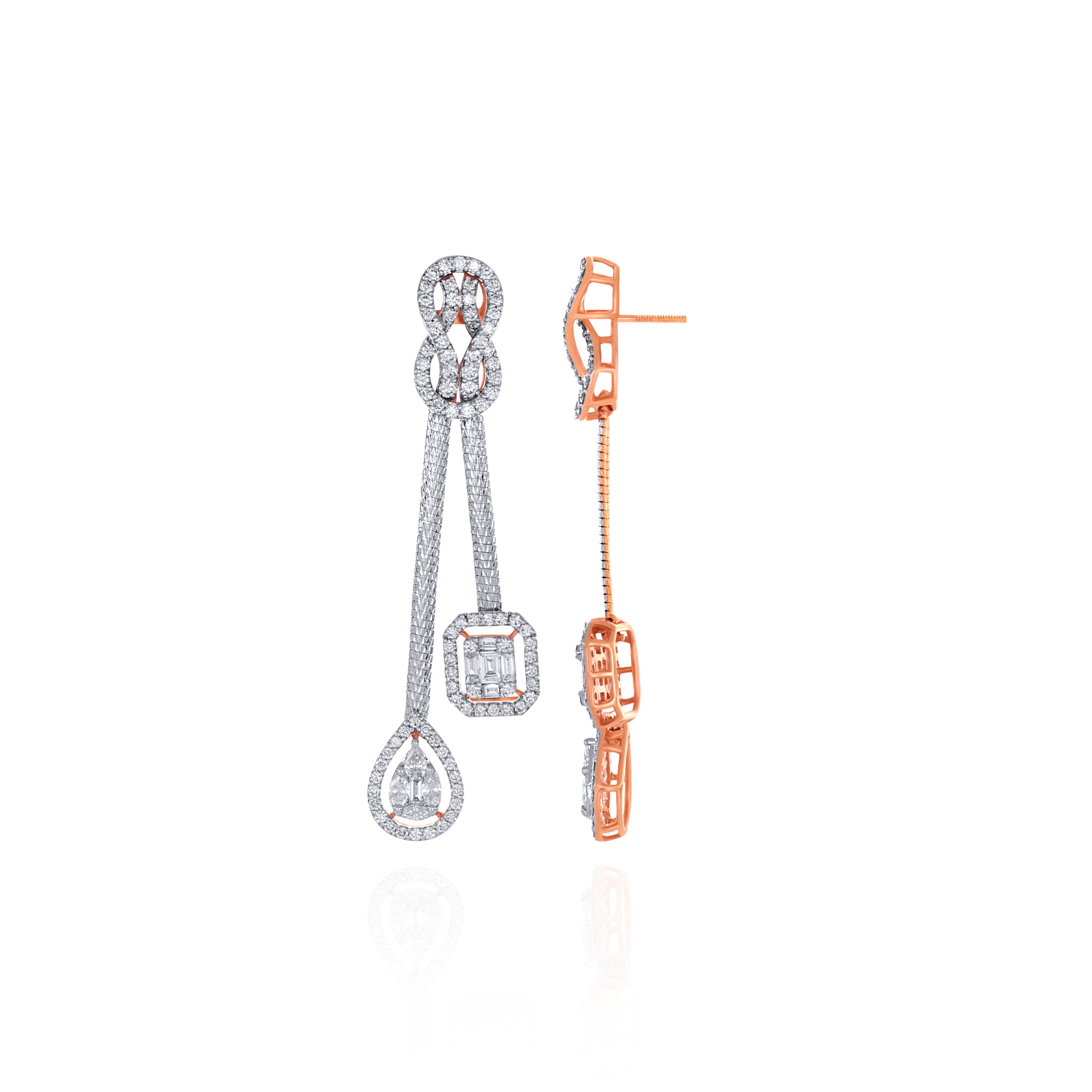 Sparkling Silhouette Diamond Drop Earrings - Senco Gold and Diamonds