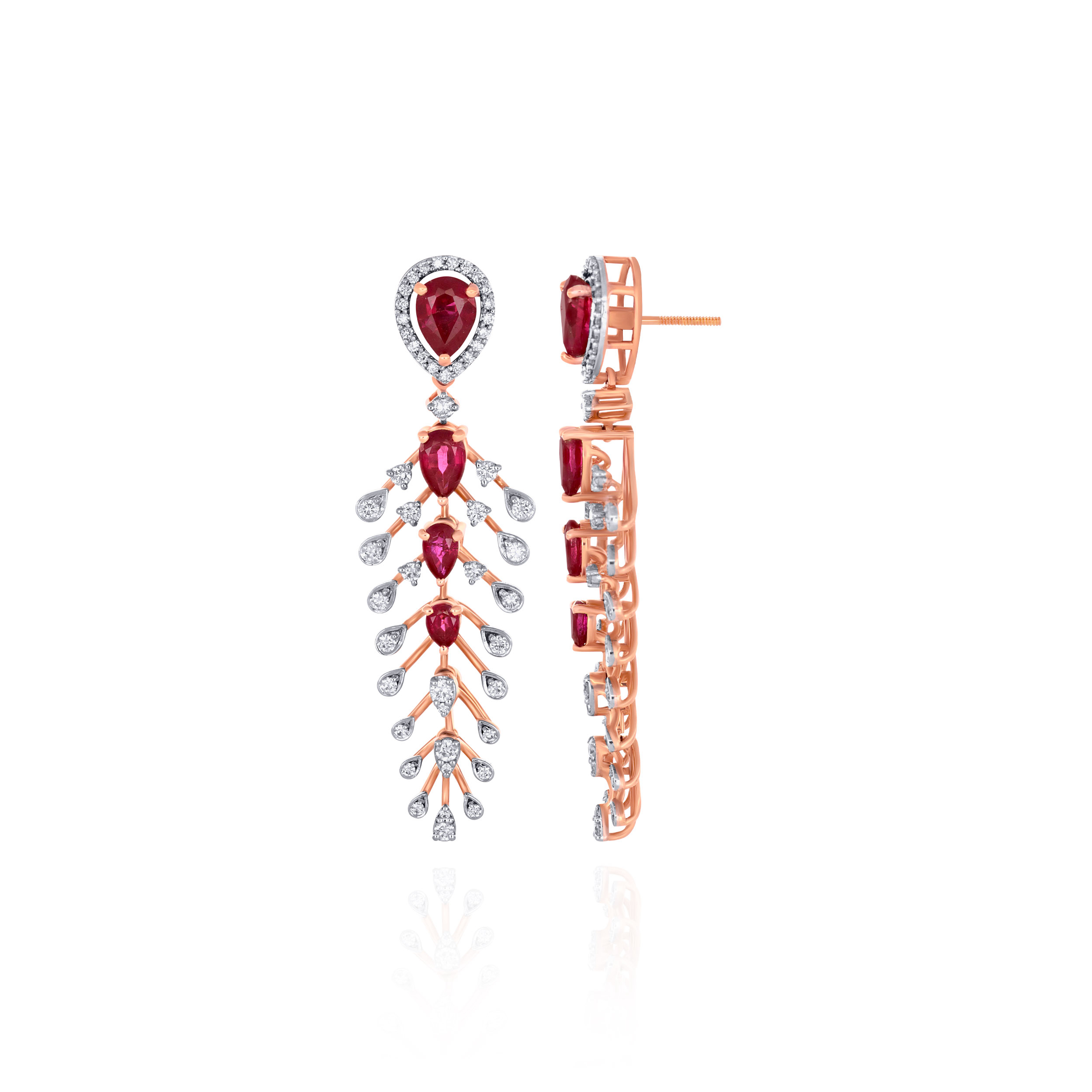 Rosette Vine Diamond Earrings - Senco Gold and Diamonds