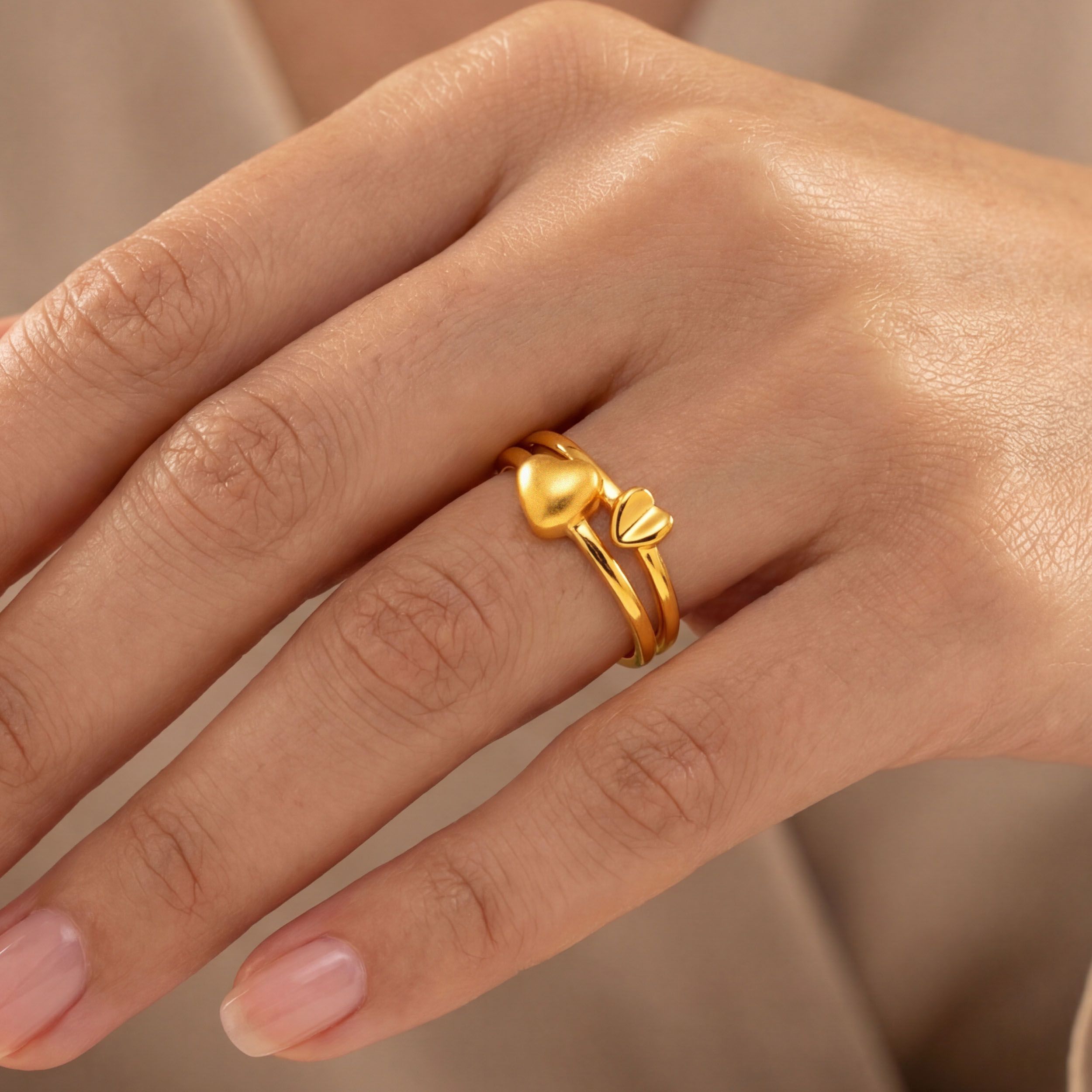 Forever Twin Heart Gold Ring alternate view 3