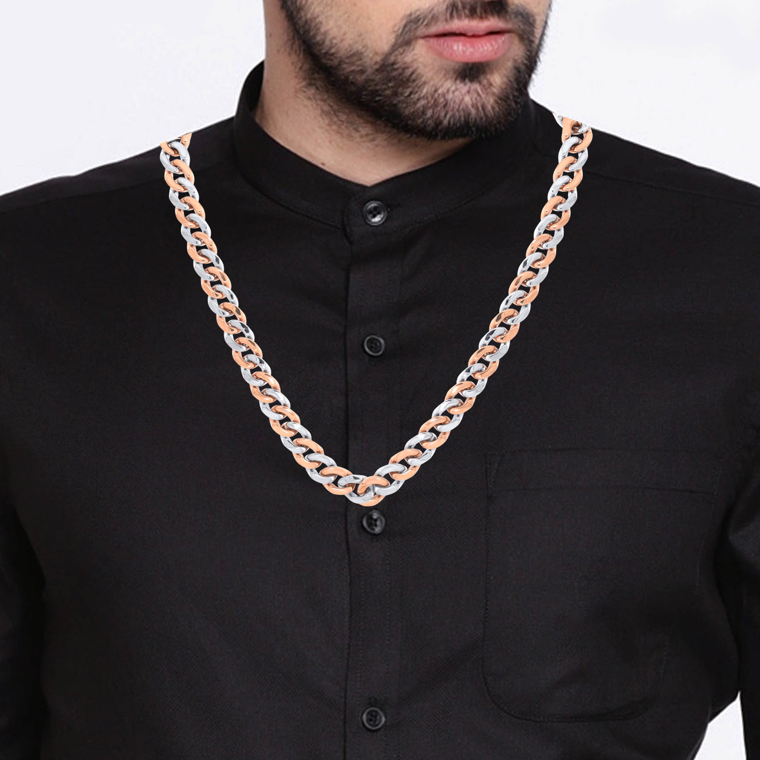 Radiant Twin Men Platinum Chain - Senco Gold and Diamonds
