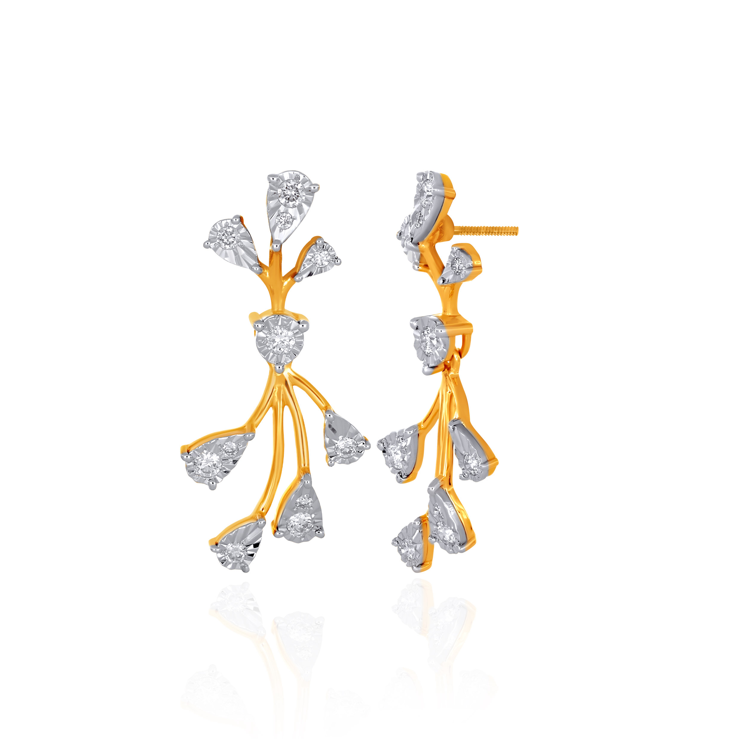 Petal Cascade Diamond Drop Earrings - Senco Gold and Diamonds