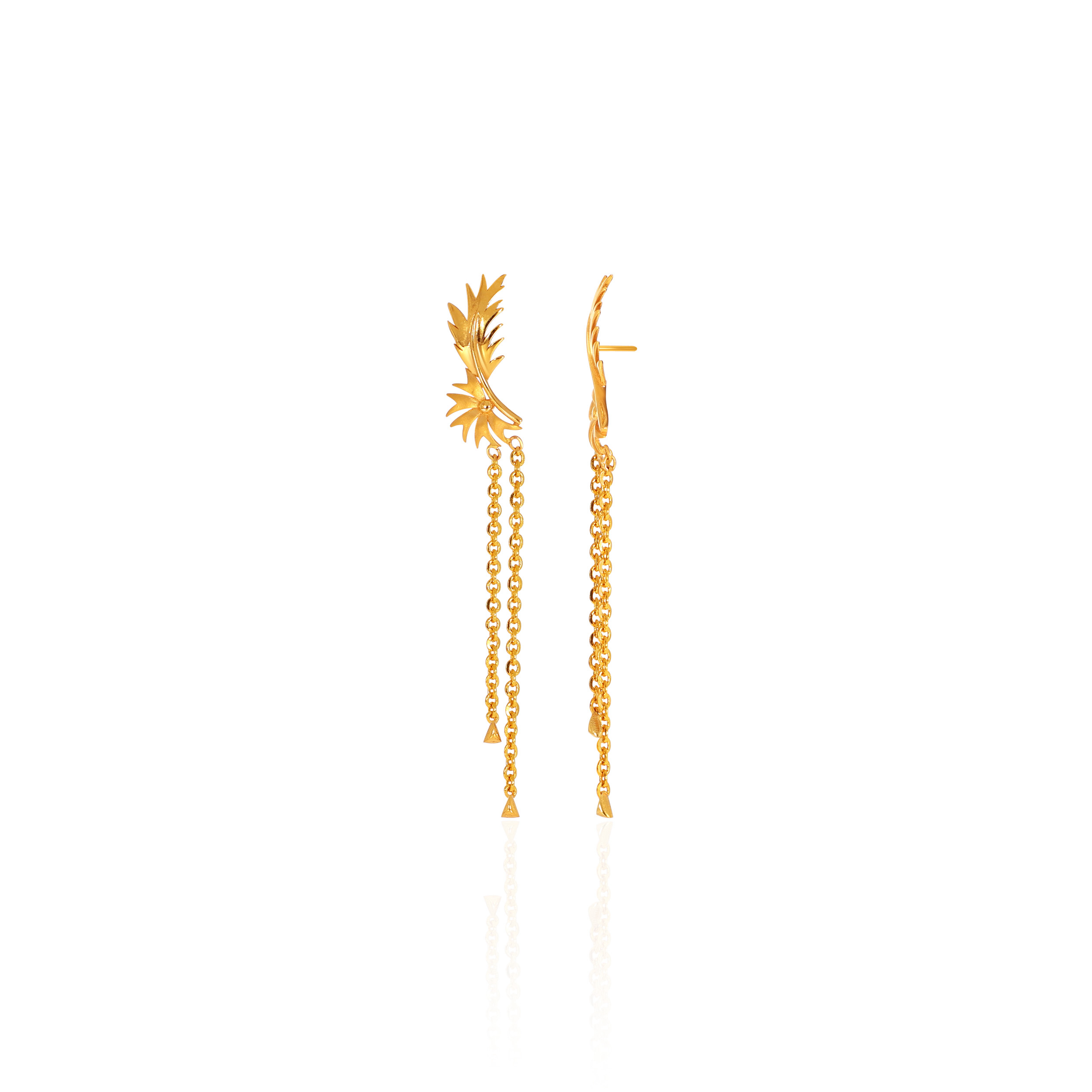 22K Yellow Gold Drop Earrings-GP-SAD0005715 - Senco Gold and Diamonds