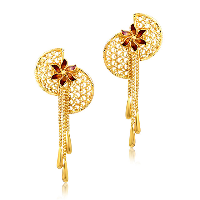 Cute Bloom Gold Earrings - Senco Gold and Diamonds