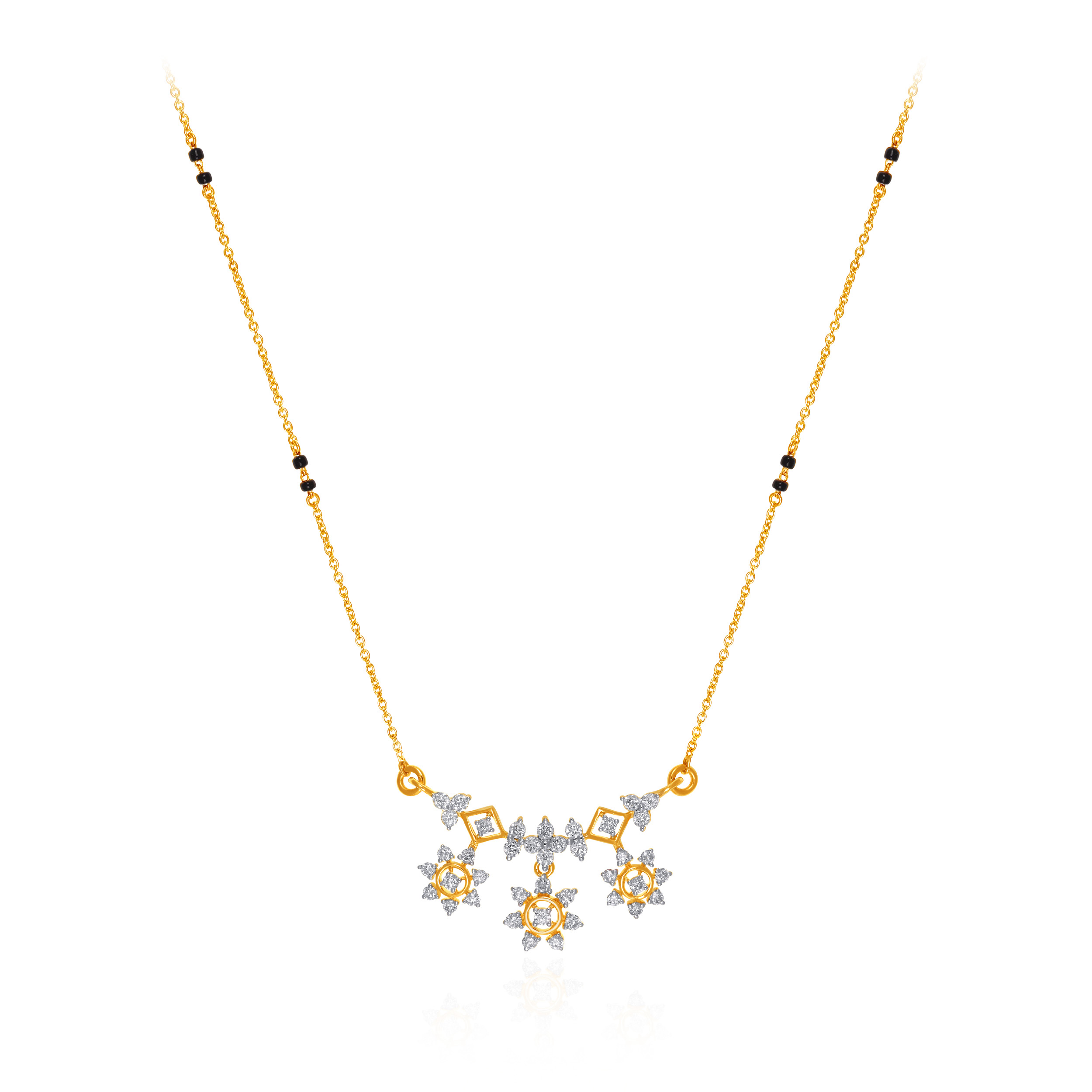 Resplendent Bloom Diamond Mangalsutra - Senco Gold and Diamonds