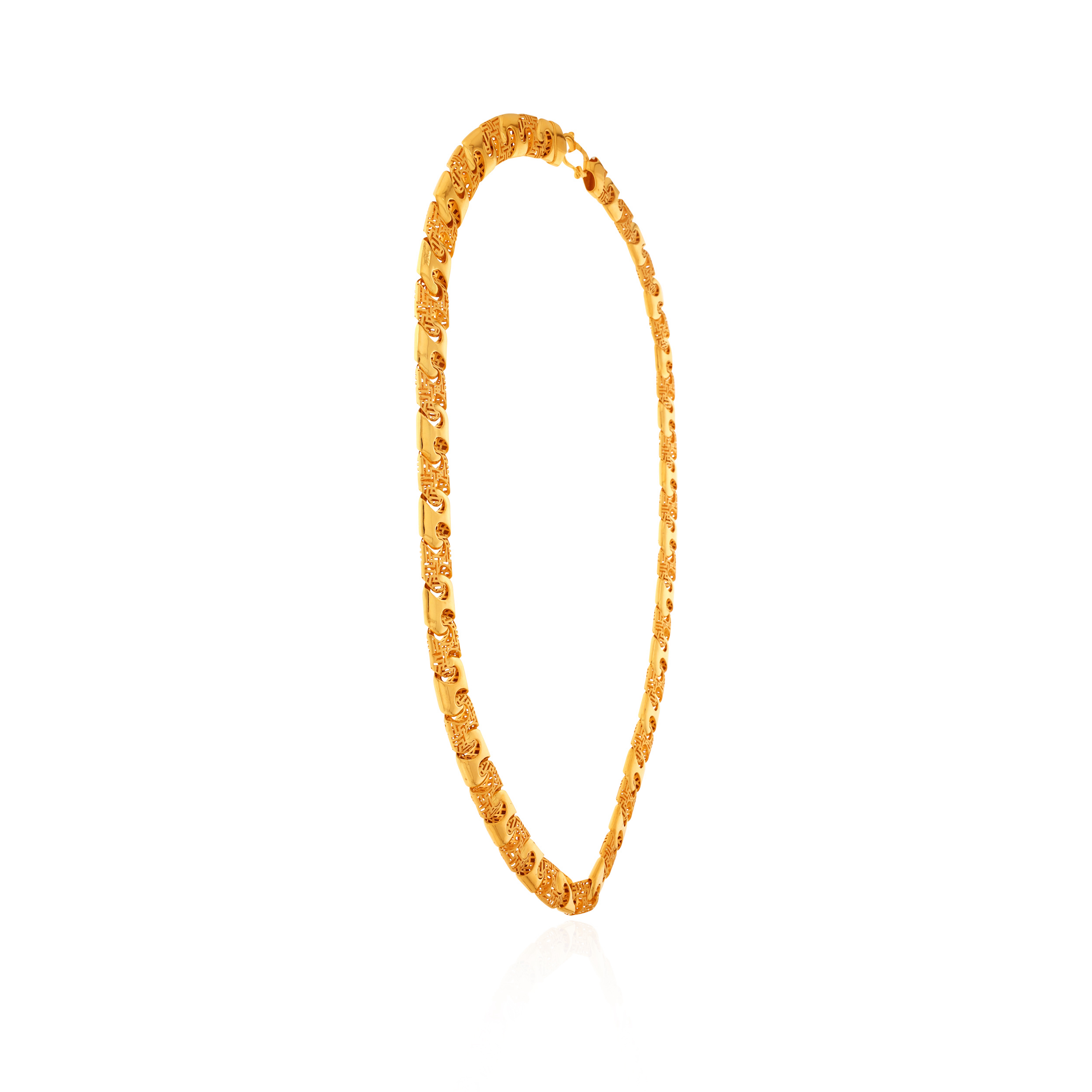 Zestful Lattice Men Gold Chain - Senco Gold and Diamonds