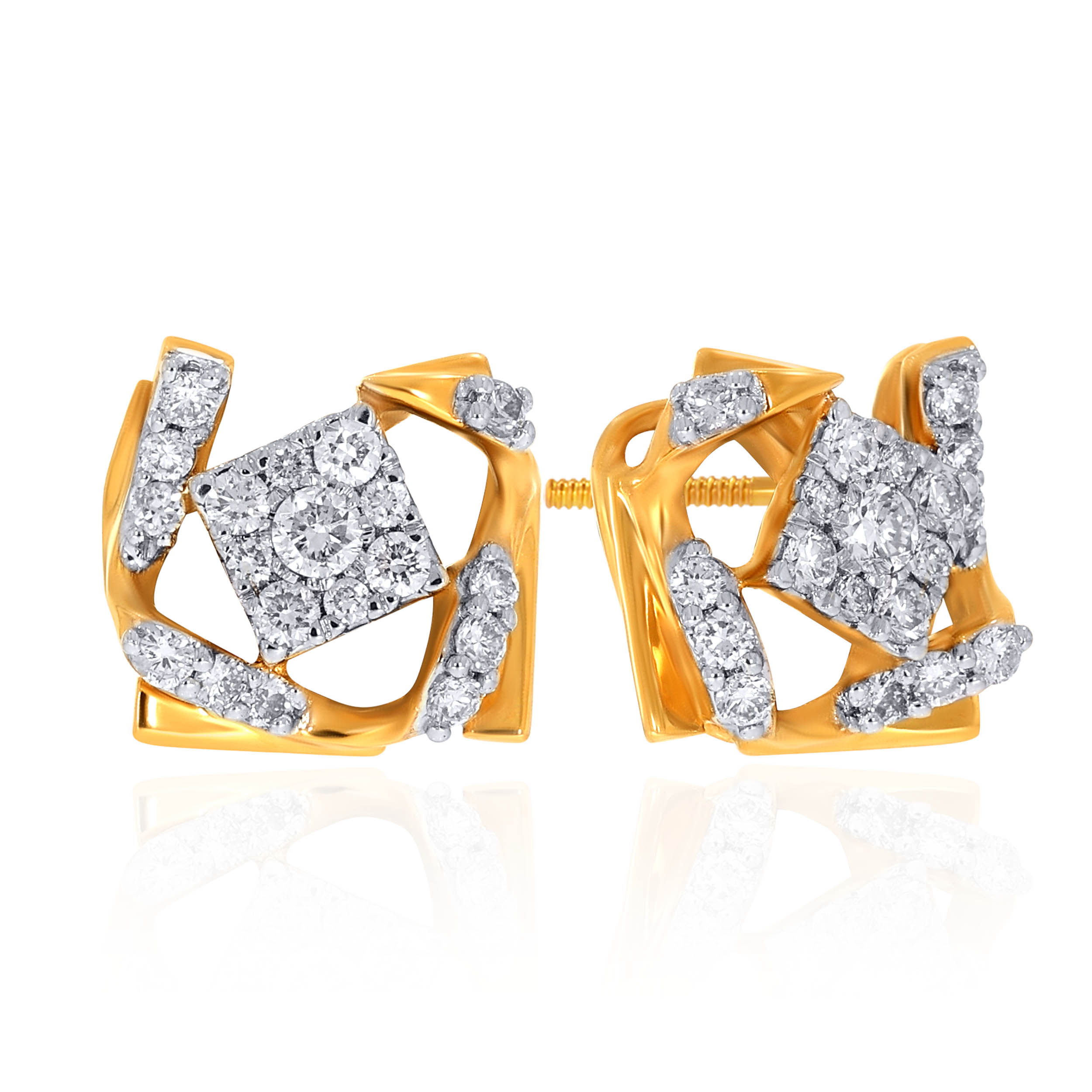 14K Yellow Gold Diamond Studs Earrings-DT-D000667415 - Senco Gold and Diamonds