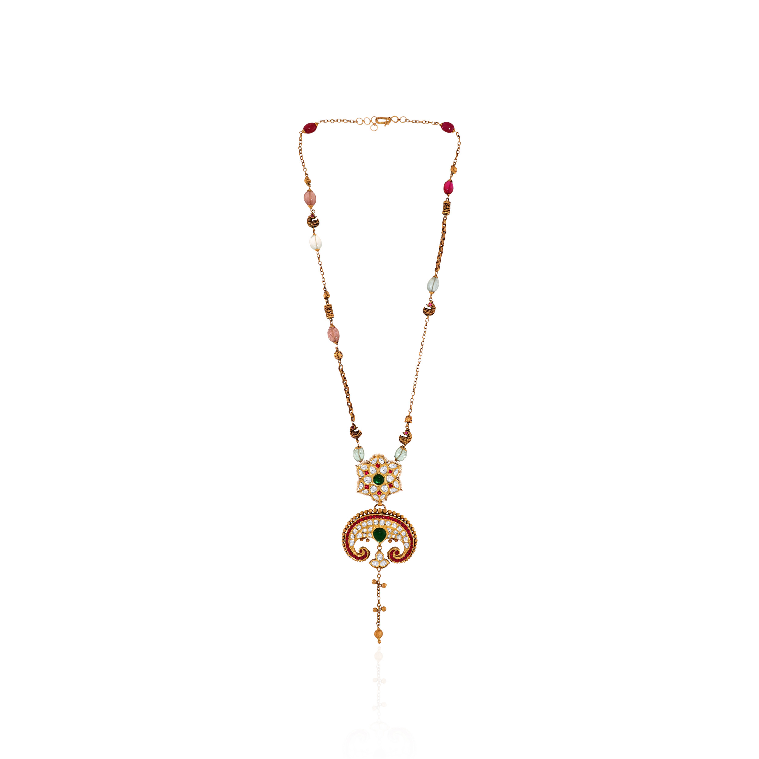 22K Yellow Gold Kundan Necklace-GN-D000788436 - Senco Gold and Diamonds